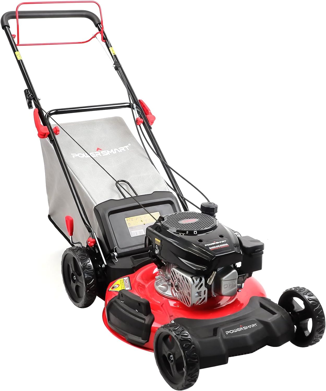 PowerSmart Self Propelled Gas Lawn Mower, 21 in. 170cc OHV Engine with High Whee...