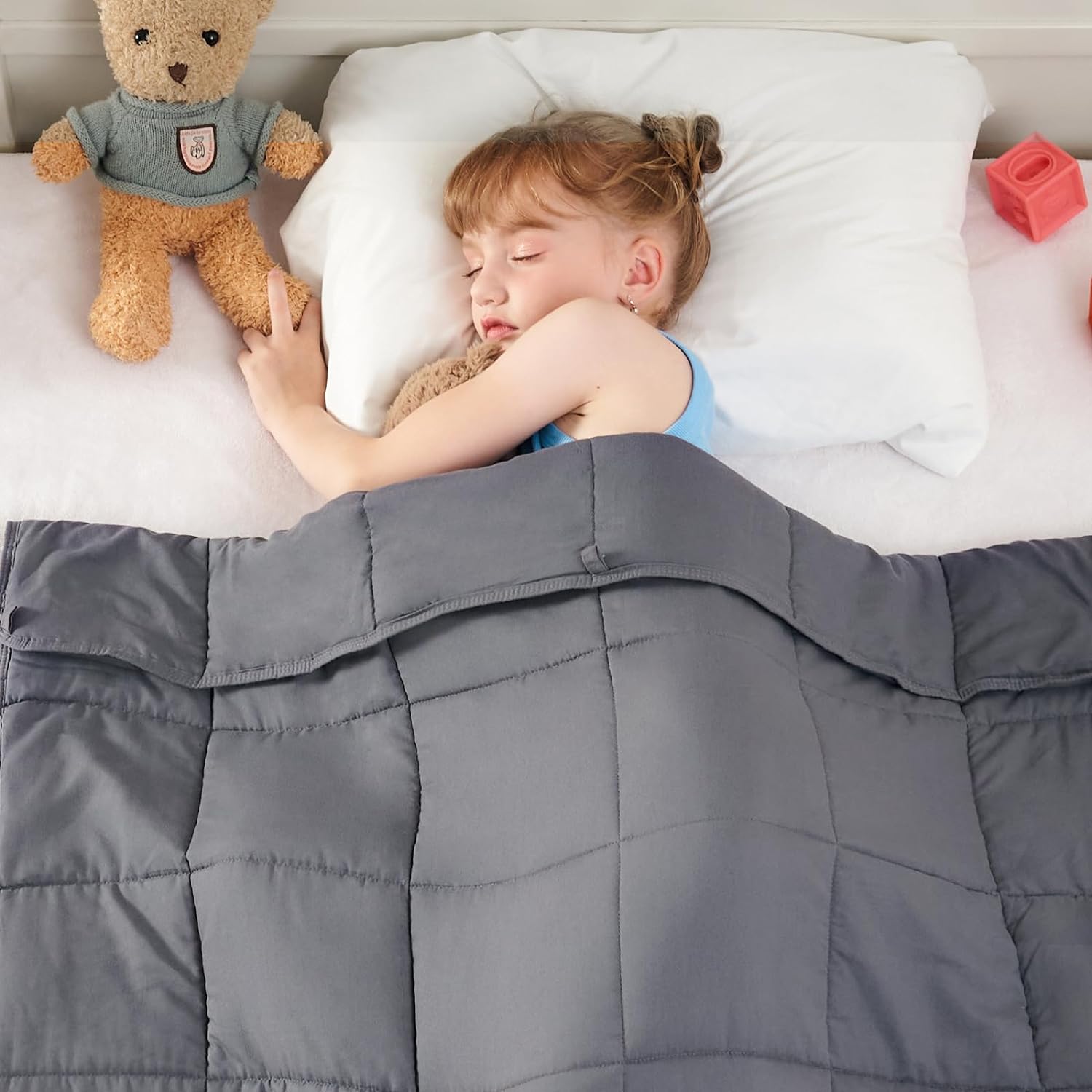 yescool Weighted Blanket 3 Pounds Cooling Weighted Lap Blanket, Grey Heavy Blank...