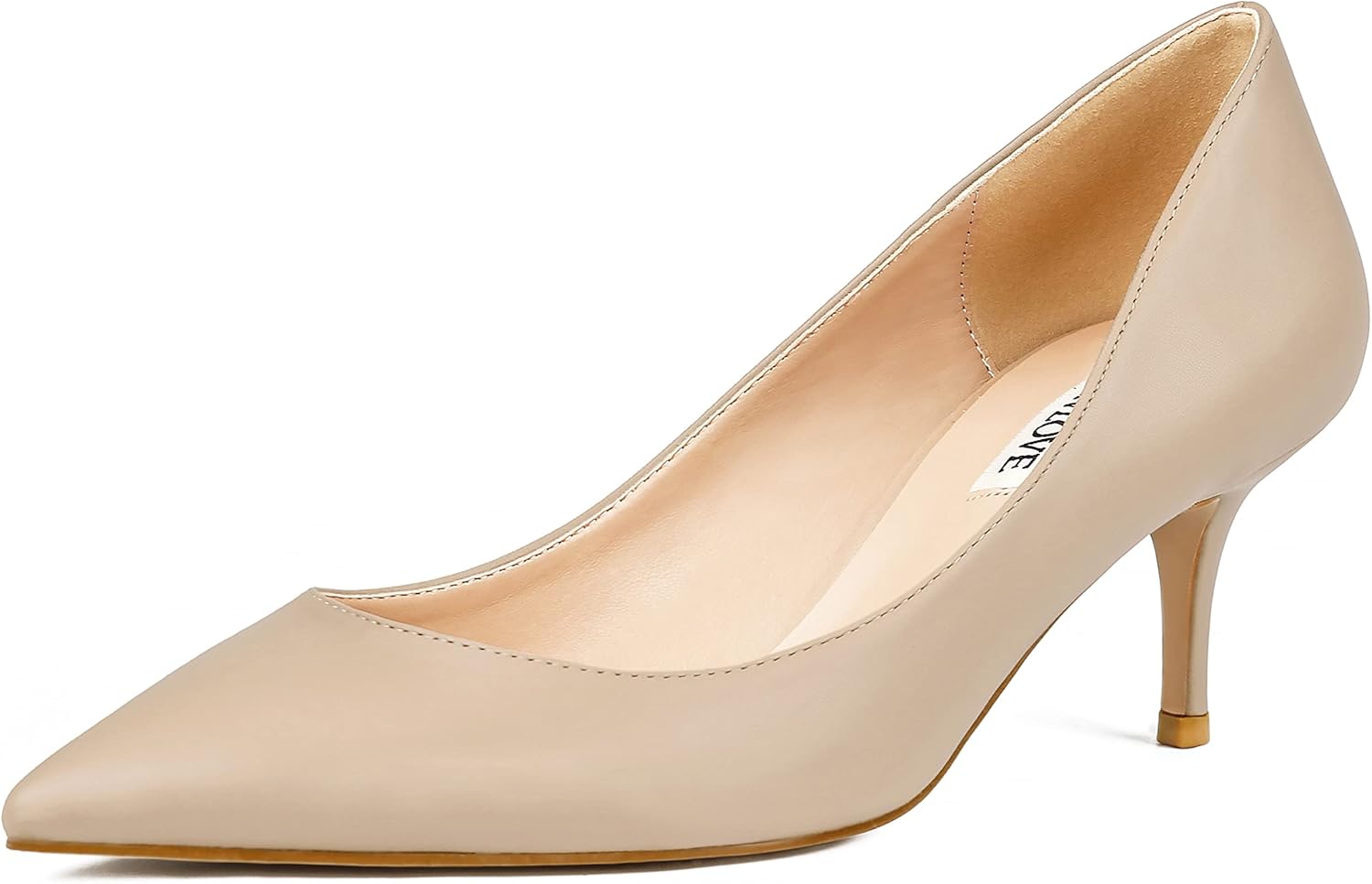 JOY IN LOVE Women's Shoes Low Heels Pointy Toe Kitten Heel Daily Pumps 9 Apricot...