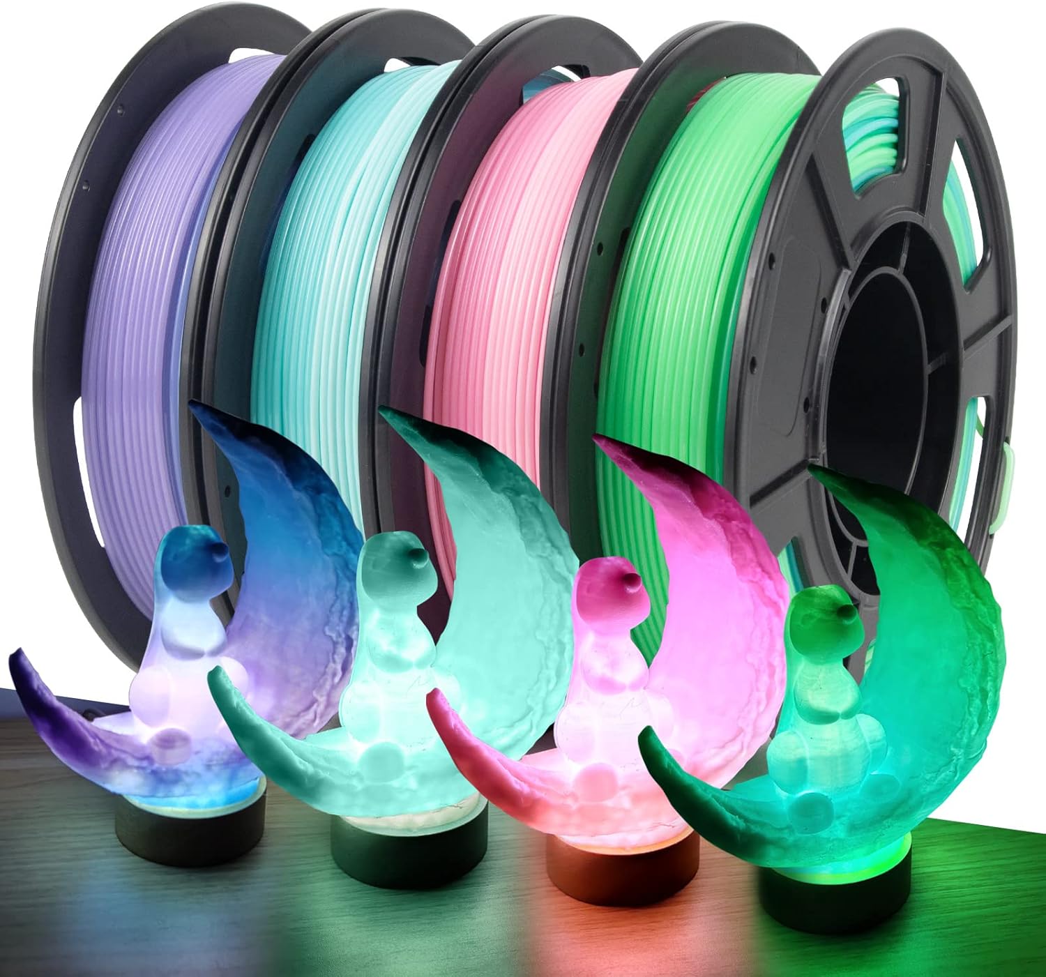 IEMAI 3D Printer Filament PETG, Gradient Translucent PETG Filament 1.75mm, Color...