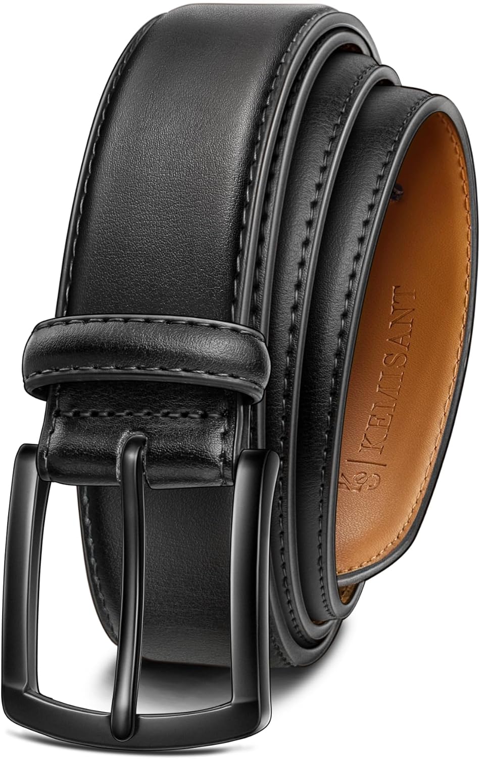 KEMISANT Men Belt-Genuine Leather Belt for Men Dress Casual Golf Jeans 1 3/8" Bl...