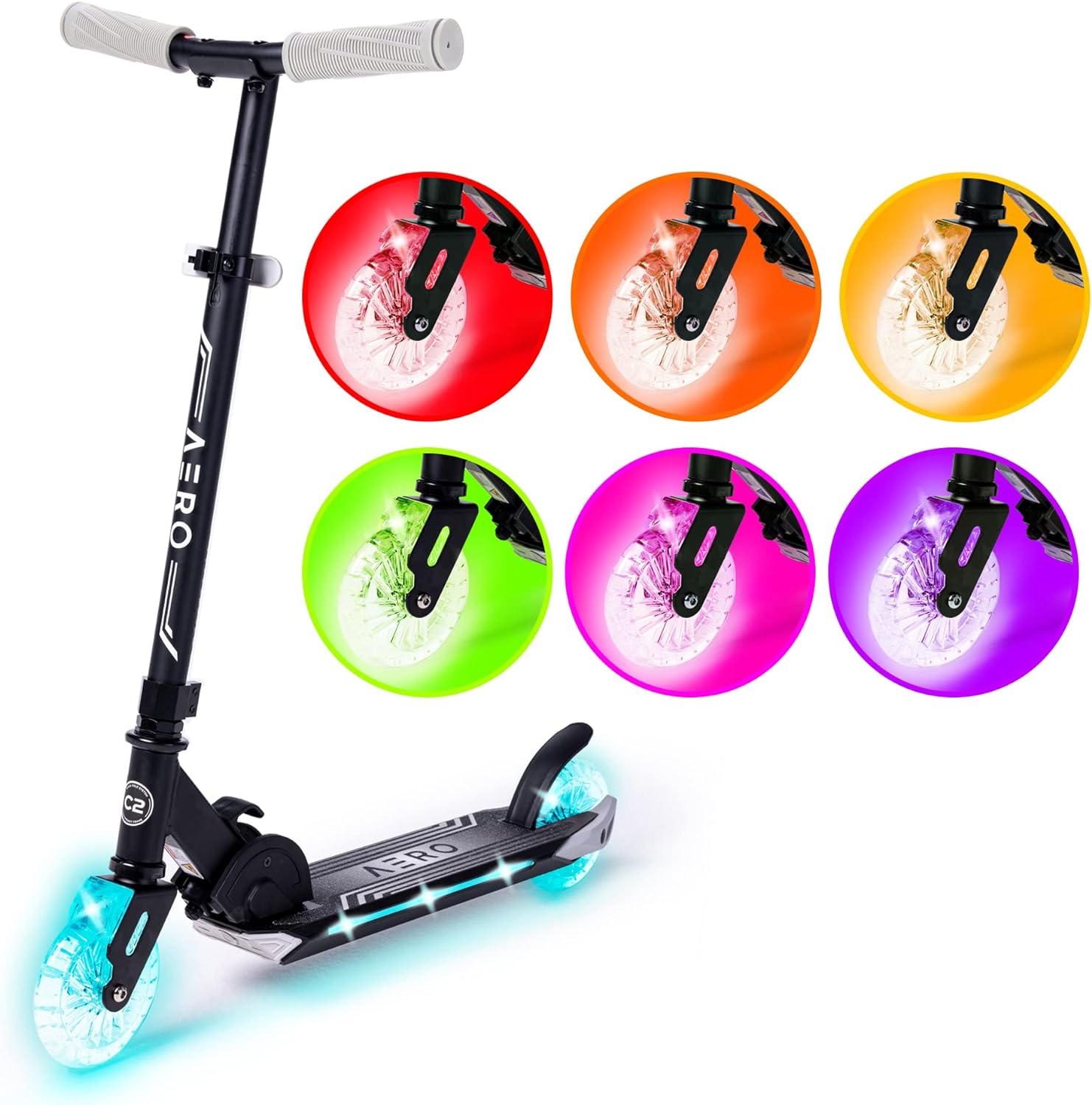 Aero 2 Wheel Kick Scooter for Kids Ages 5-7 or 5-8 or 6-10 or 6-12 with Dynamic...