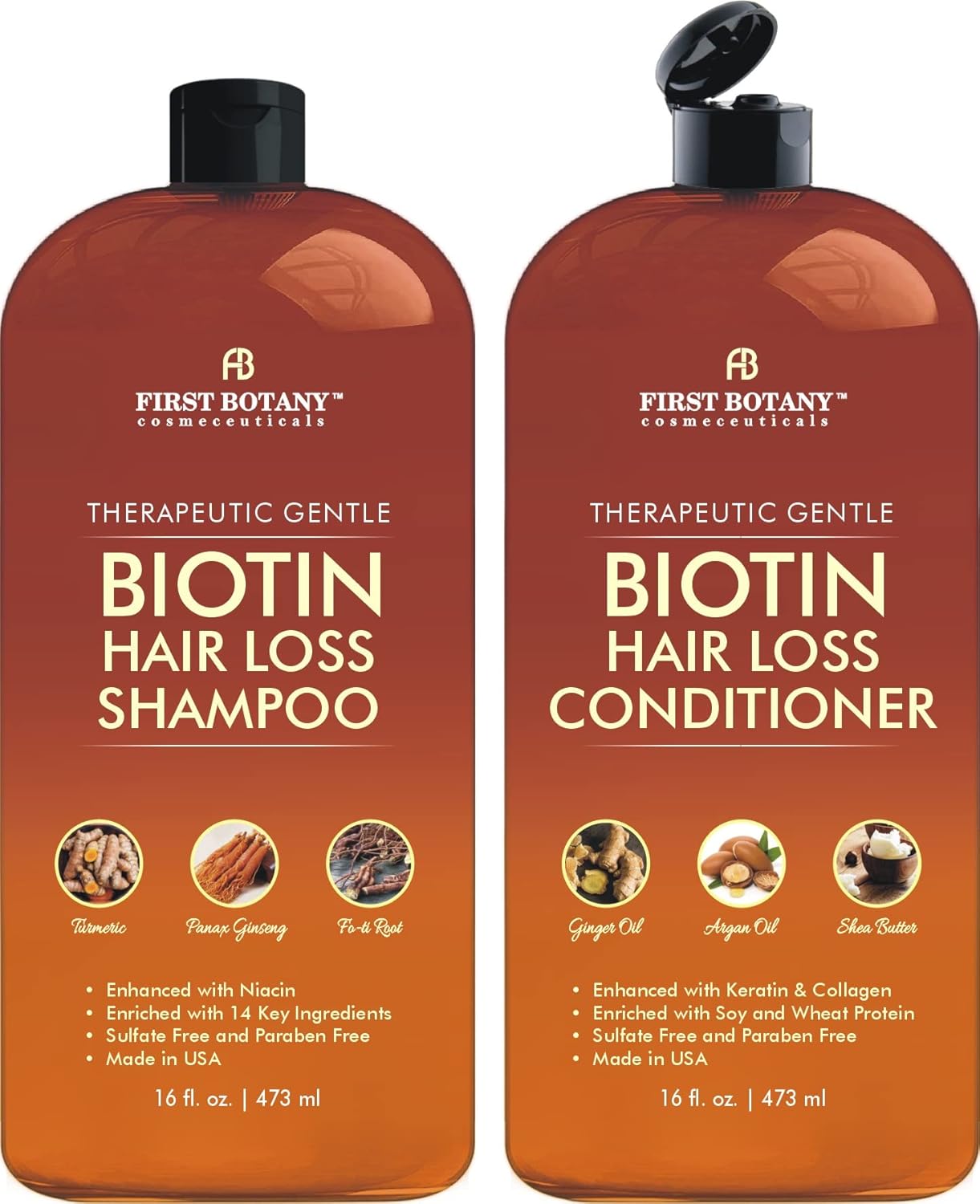 First Botany, Hair Growth Shampoo Conditioner Set - An Anti Hair Loss Biotin Sha...