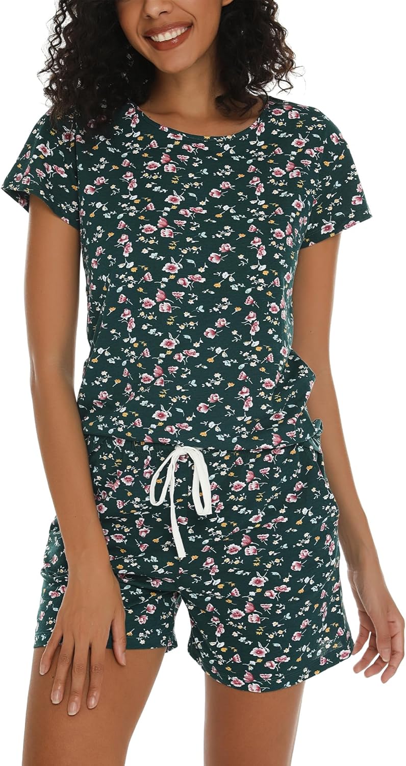 ENJOYNIGHT Cute Pajama Sets, Special Sleepwear Print Tee and Shorts, Innovative...