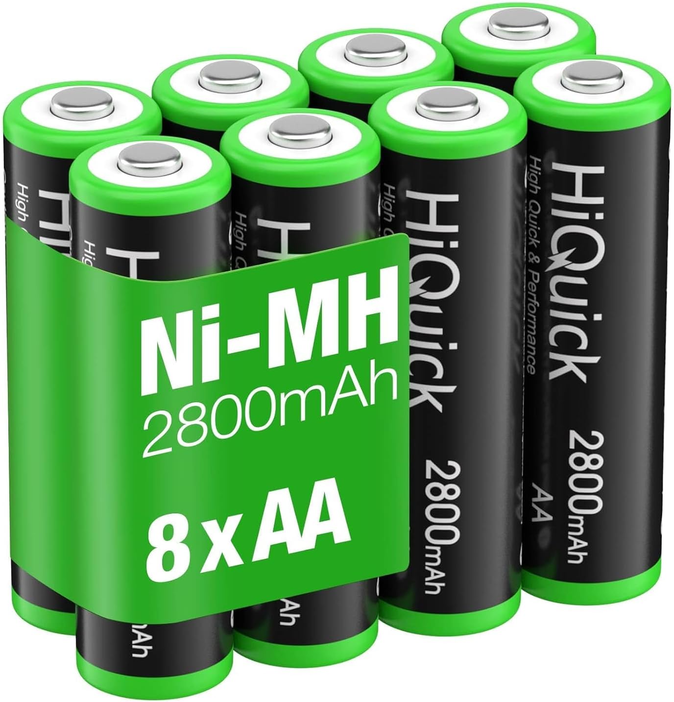 HiQuick 8pcs 2800mAh Ni-MH AA Rechargeable Batteries High Capacity Rechargeable...