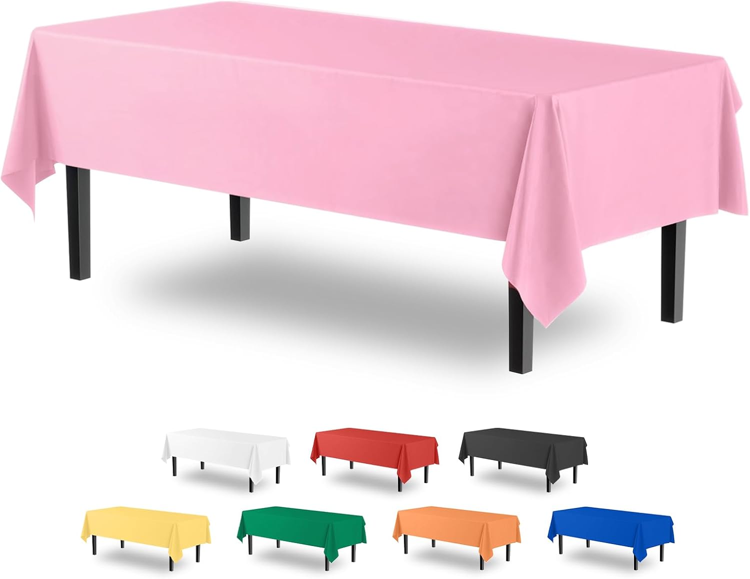 XHDA 6 Pack Pink Party Table Cloth 54" x 108", Plastic Table Cloth Wipeable, Rec...