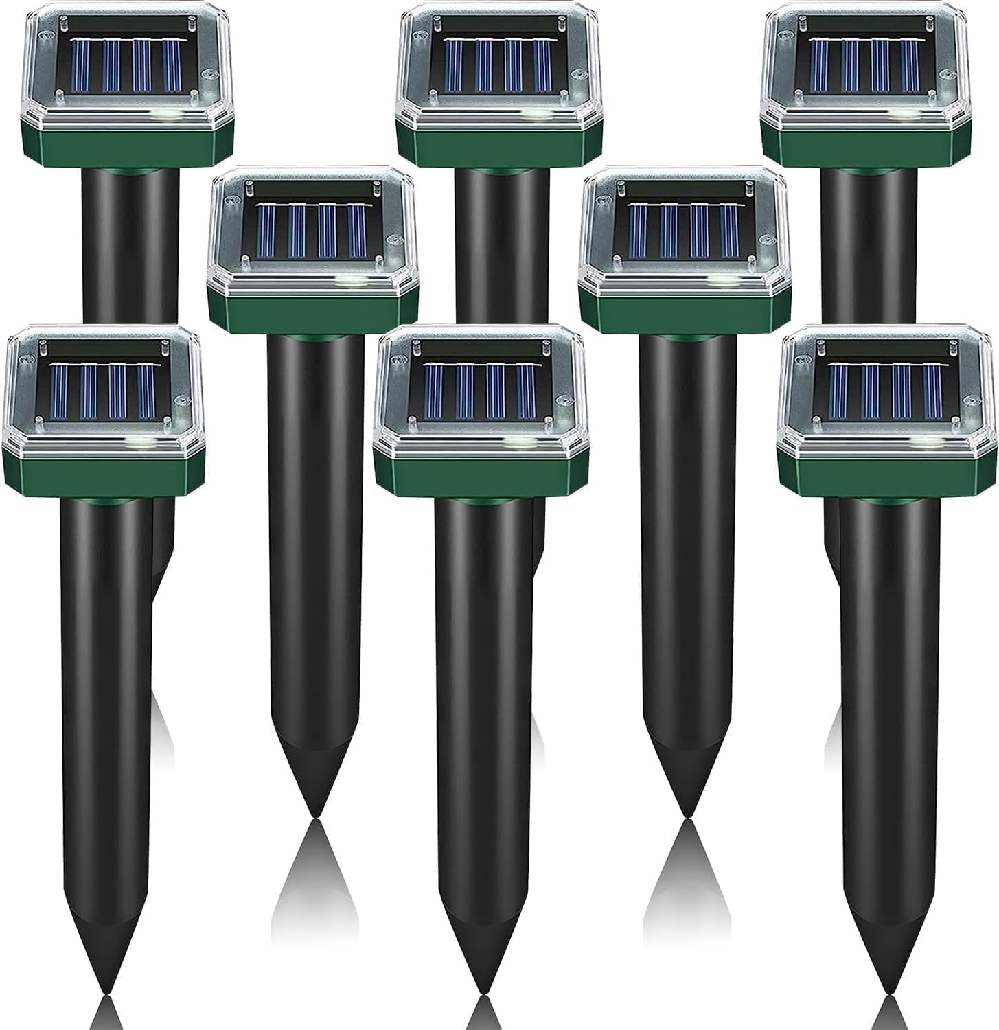 Mole Repellent Solar Powered 8 Pack Sonic Mole Deterrent Spikes,Snake Gopher Vol...