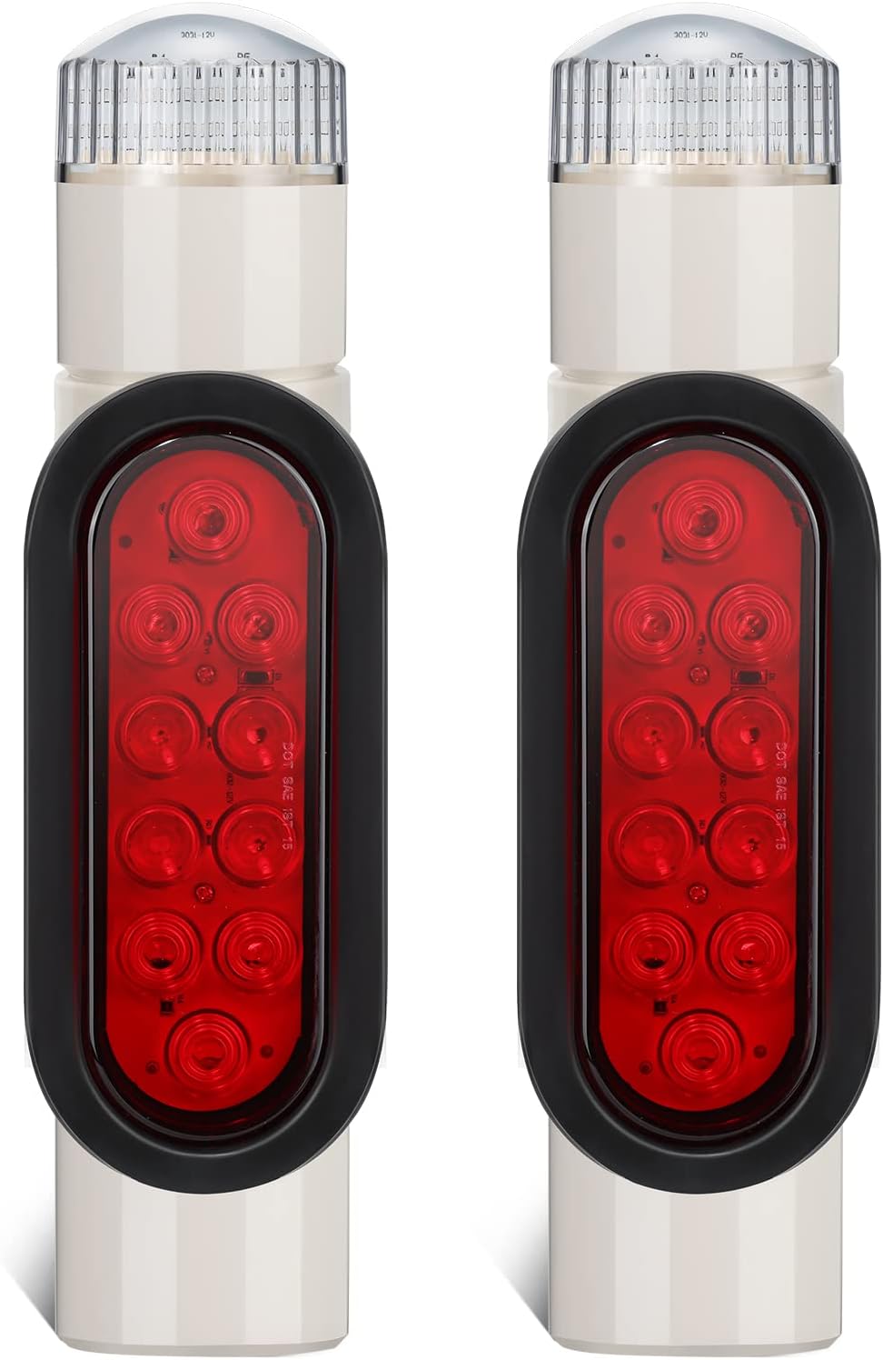 Partsam 2pcs Boat Trailer Guide on Post Pipe Light Set, [DOT Approved] [Patent P...