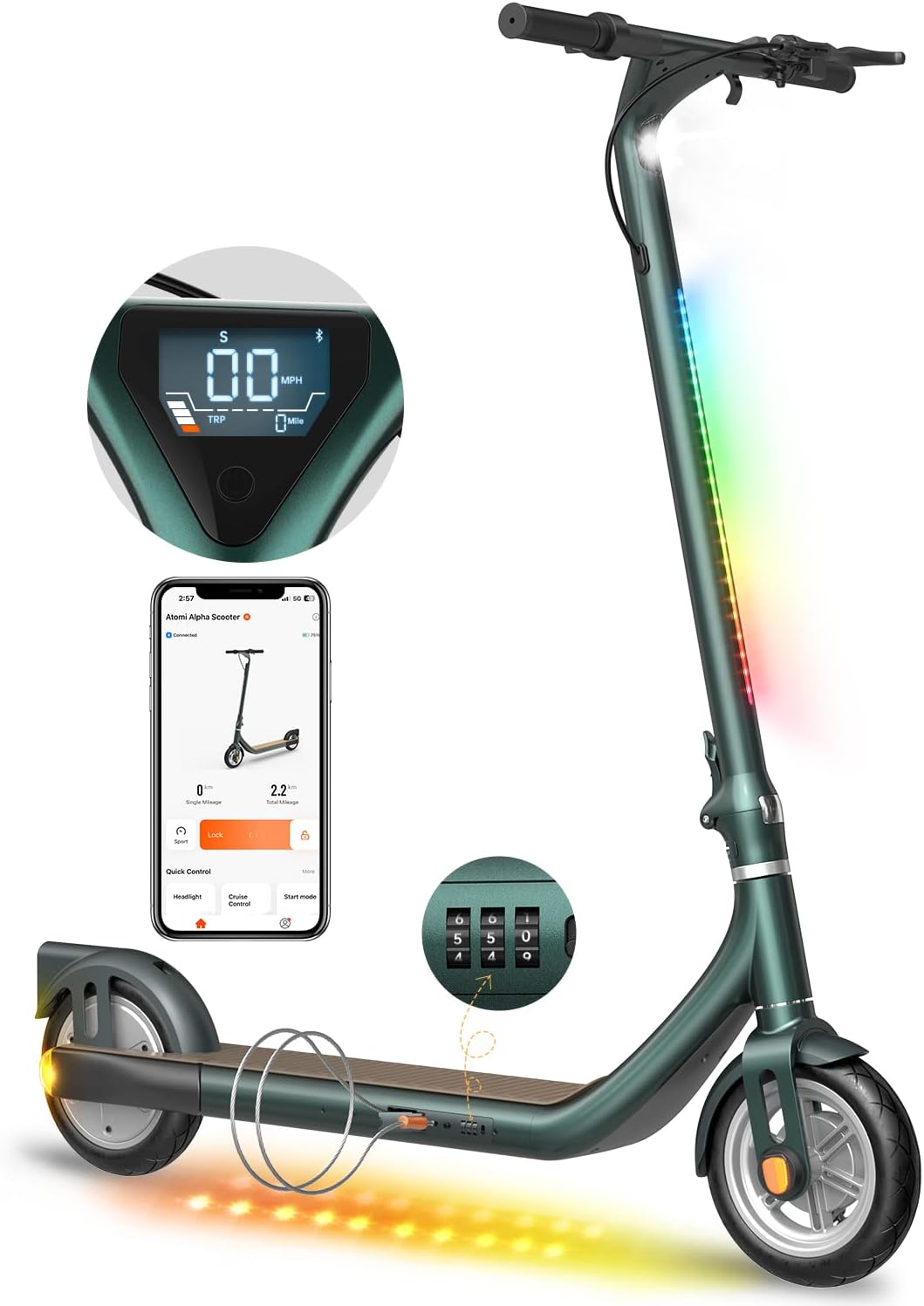 Affordable Atomi Electric Scooter E20/E30/Alpha Lite, Powerful Electric Scooter...