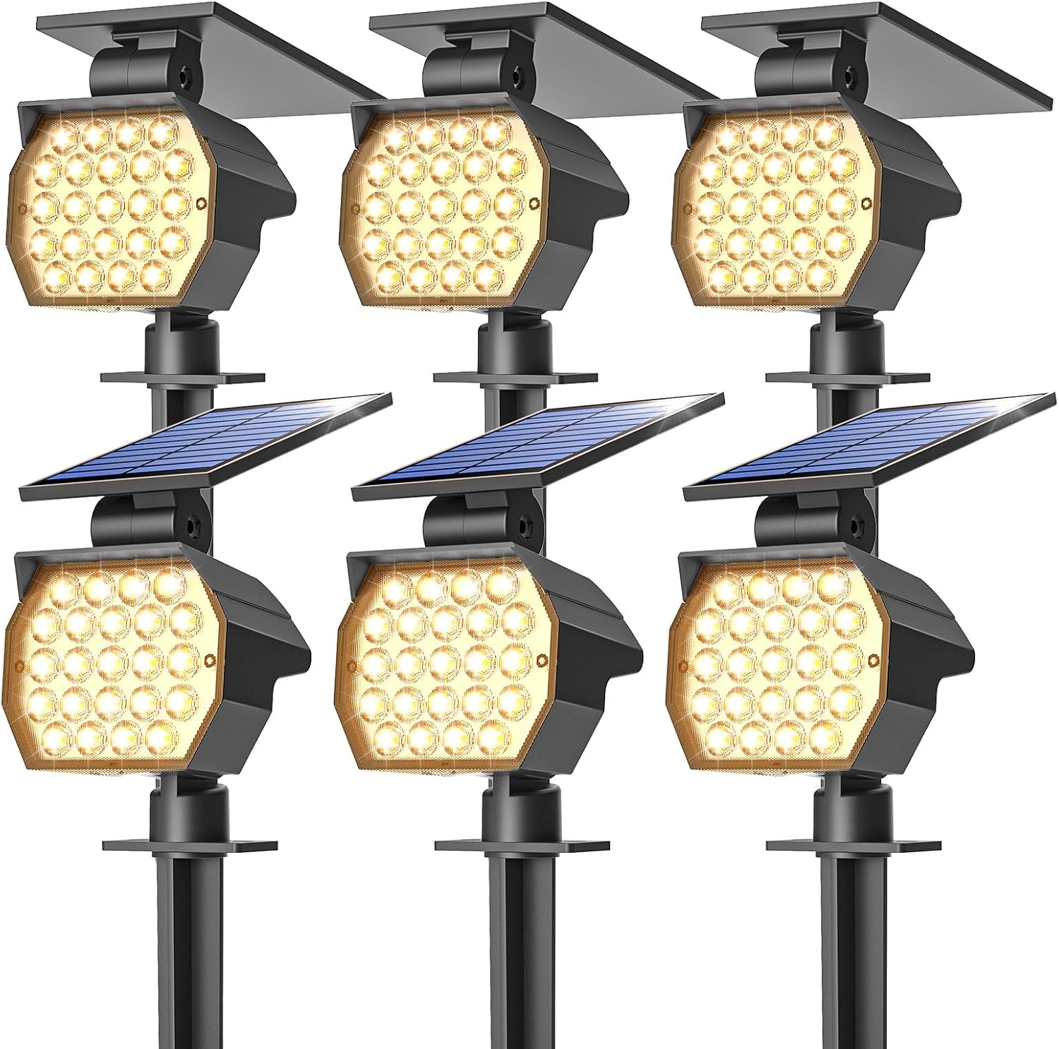 NIORSUN Solar Spot Lights Outdoor,23 LEDs Landscape Lighting with Auto On/Off an...