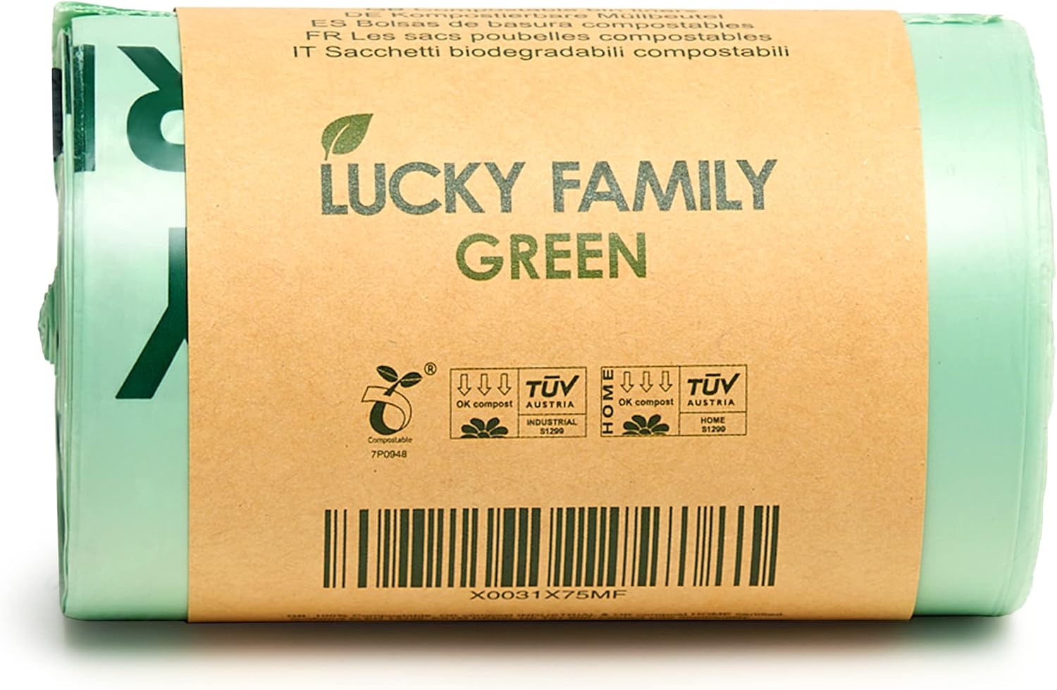 Lucky Family Green Compost Bags, Reliable Compost Bags for Kitchen Countertop Bi...