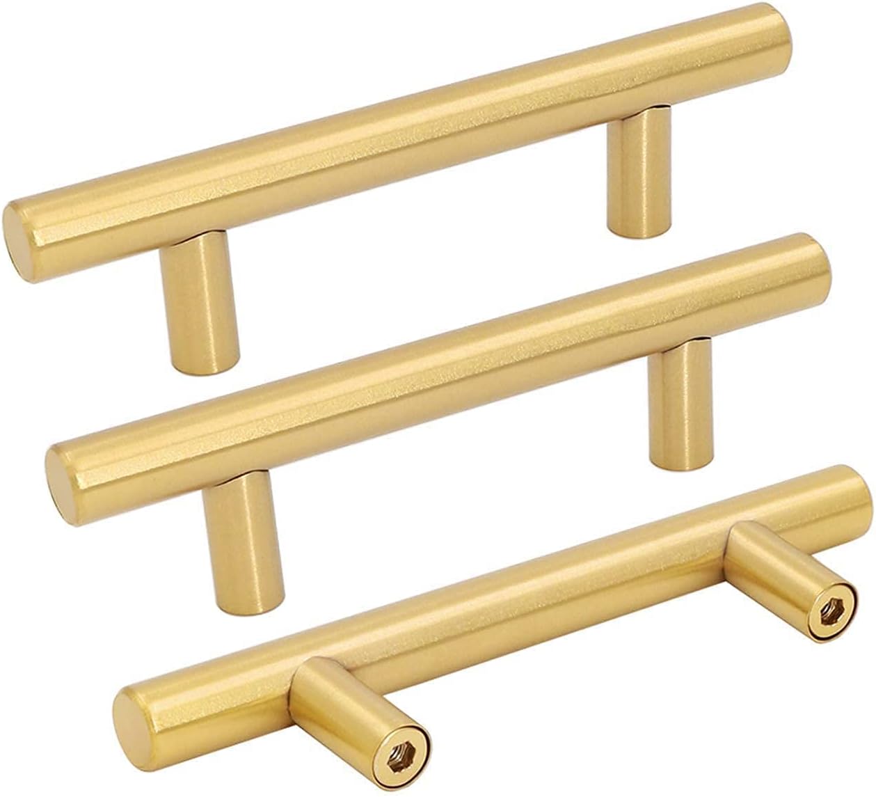 goldenwarm 25 Pack Gold Cabinet Handles Brushed Brass Drawer Pulls Gold Cabinet...