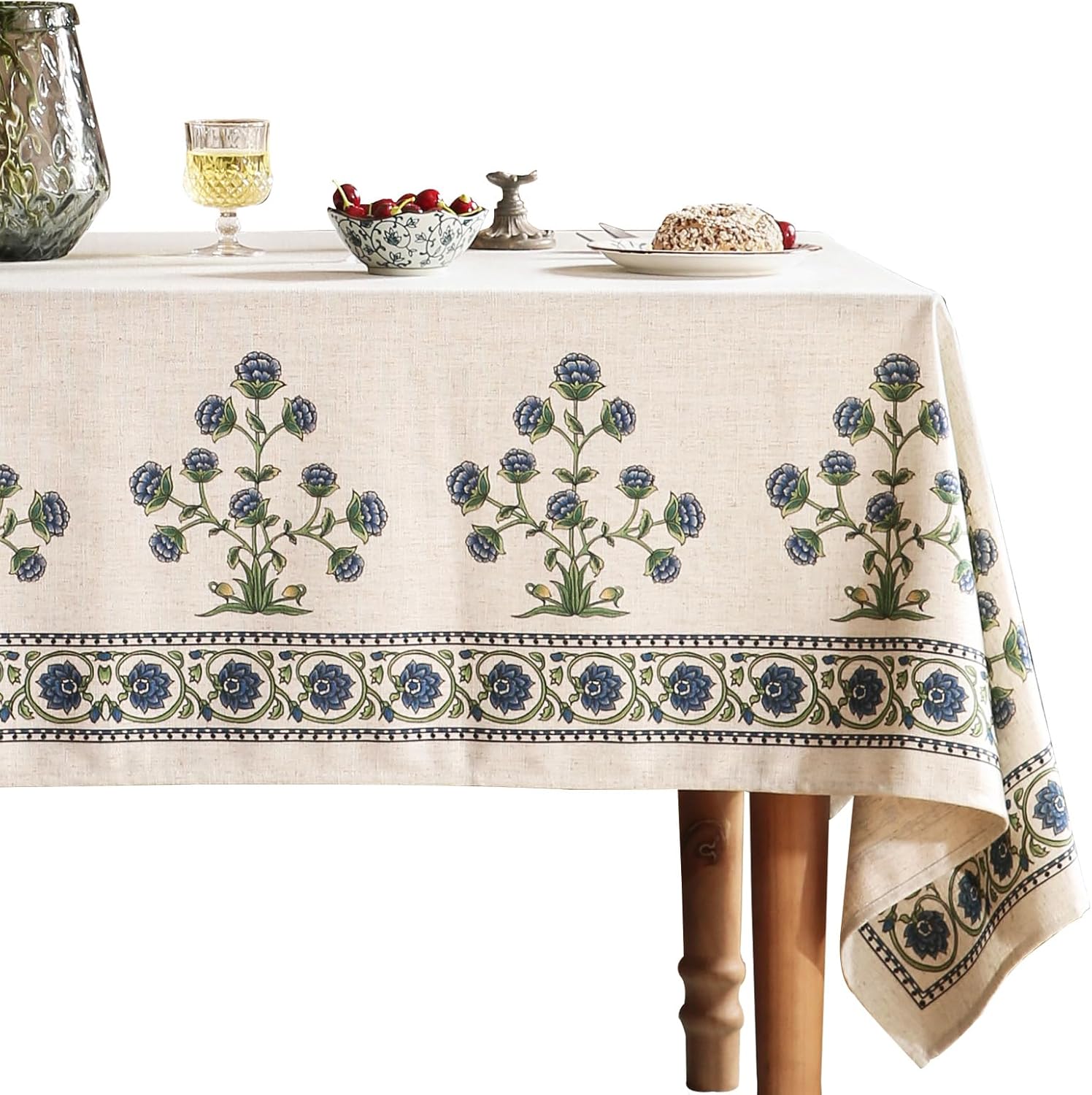 Patdrea Designer Blue Tablecloth, Special Tablecloth for Rectangle Tables, Uniqu...