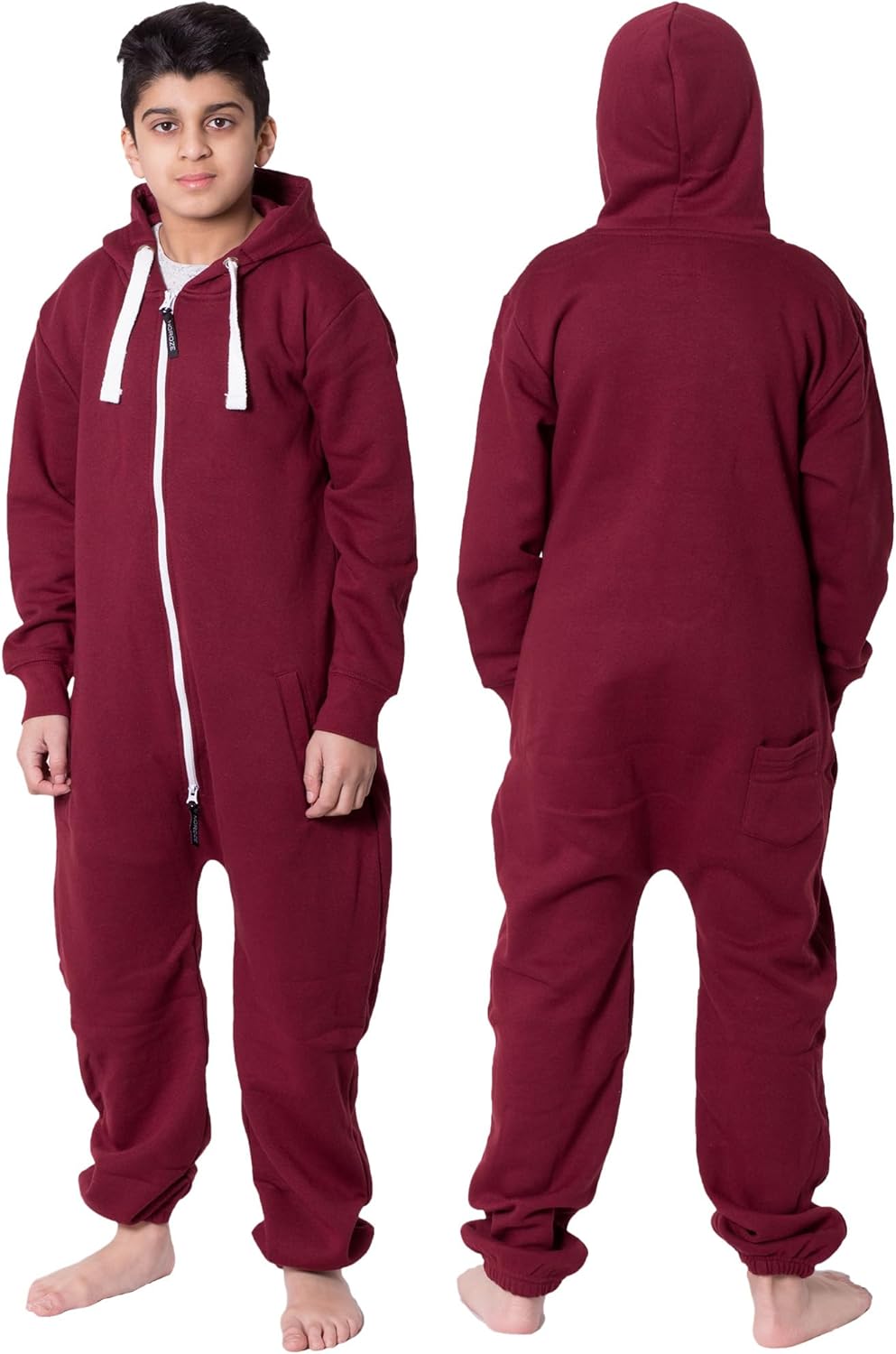 NOROZE Christmas Pjs for Boys Onesie Plain Fleece hooded onesies for girls Sleep...
