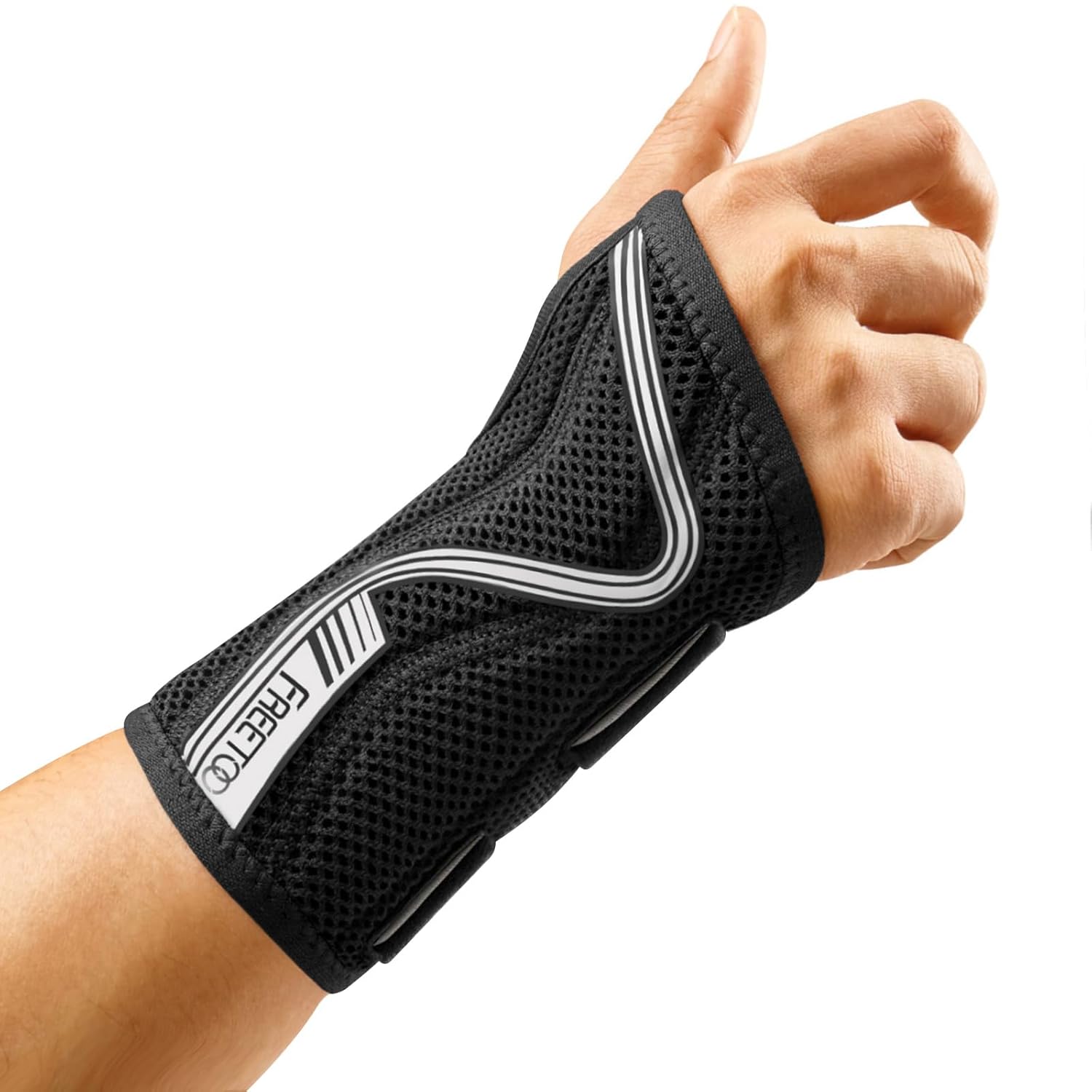 FREETOO Wrist Brace for Carpal Tunnel,[New Upgrade-Anatomically shaped] Adjustab...
