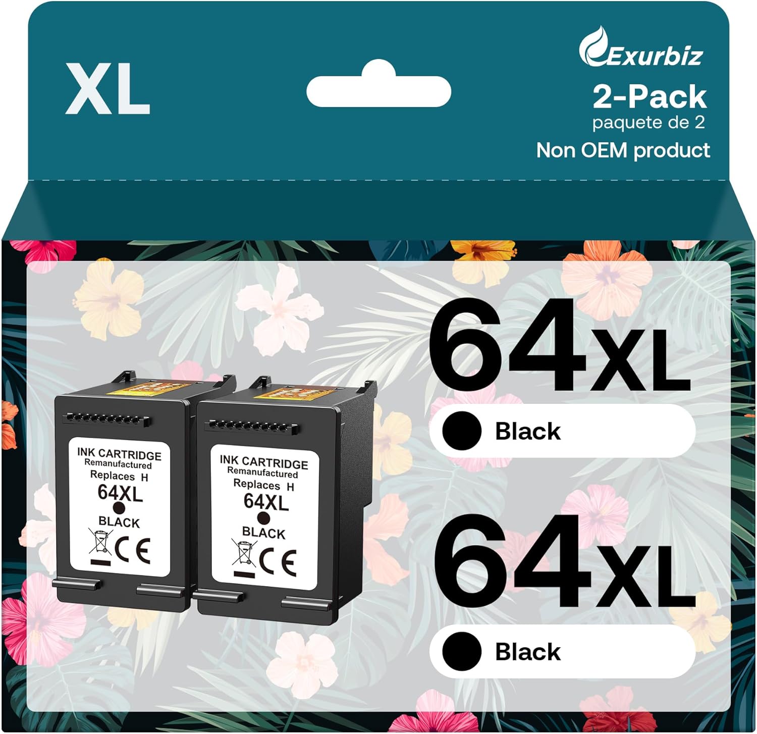64XL Black Ink Cartridges, High-Quality Ink Compatible for HP 64 XL, Special Ink...