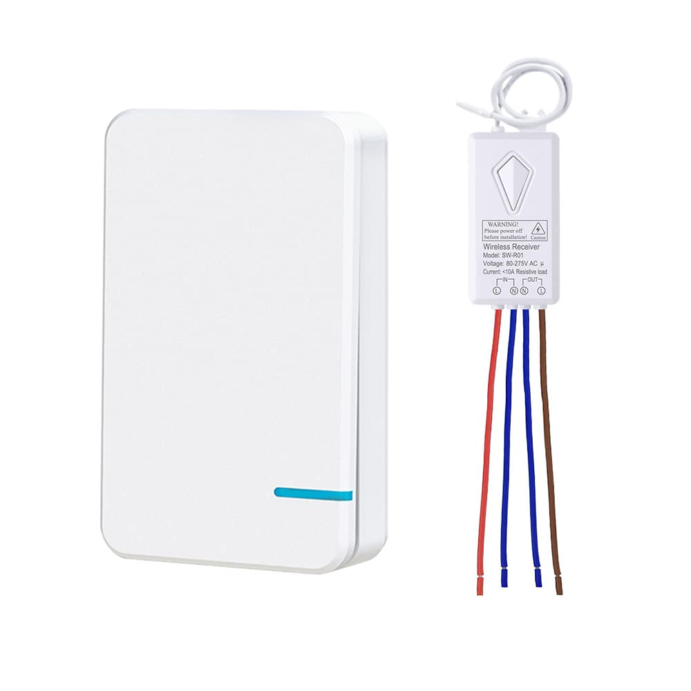 Thinkbee Wireless Lights Switch Kit, Special No Wiring Mini Remote Switch, Innov...