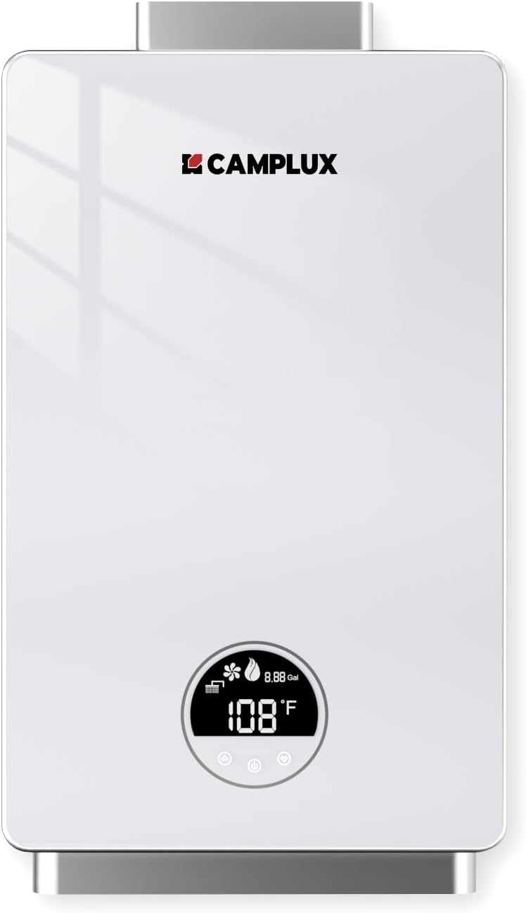 CAMPLUX Propane Gas Tankless Water Heater 3.18 GPM, 82,000 BTU Instant Hot Water...