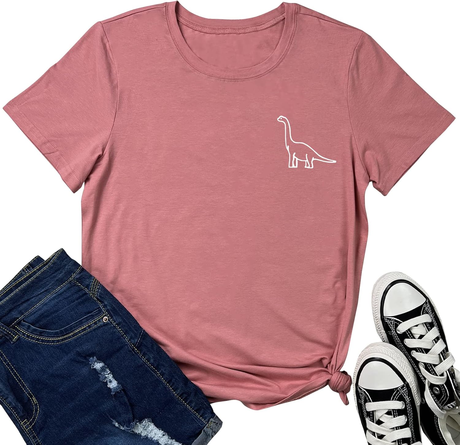 ROSEPARK Women T-Shirts, Special Cute Dinosaur Graphic T-Shirts for Teen Girls,...