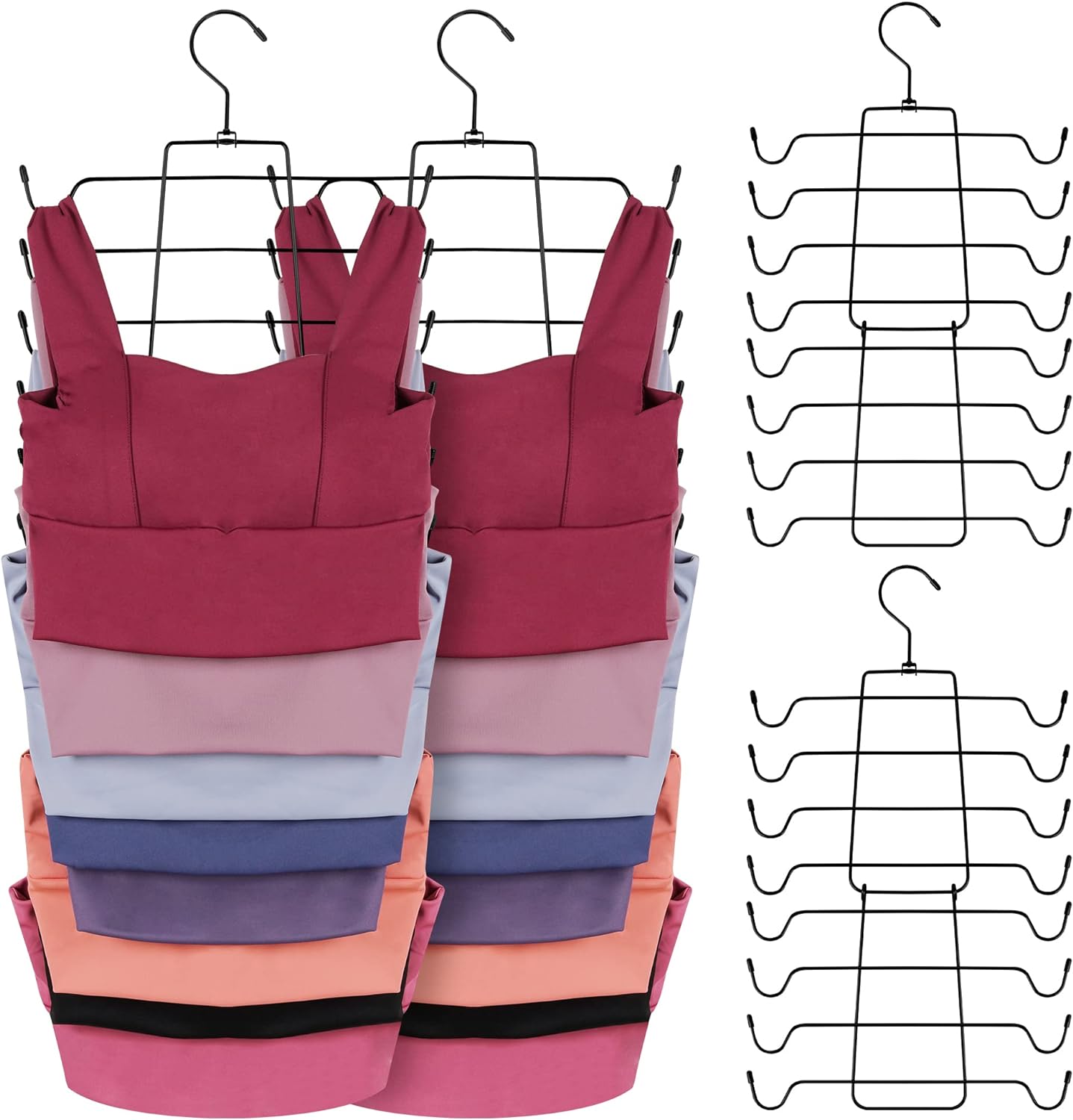 ZEDODIER Tank Top Hanger, 4 Pack Space Saving Bra Hangers, Non-Slip Hanging Spor...