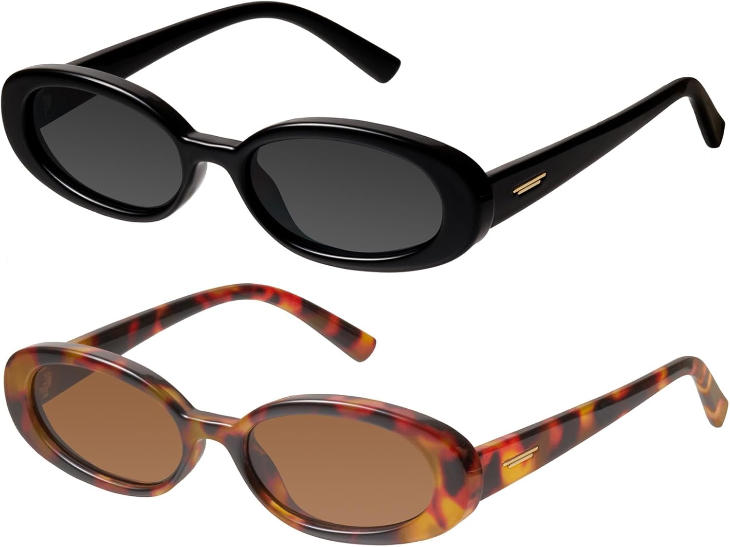 mosanana Retro Tiny Oval Sunglasses for Women with Small Face Narrow Style MS523...