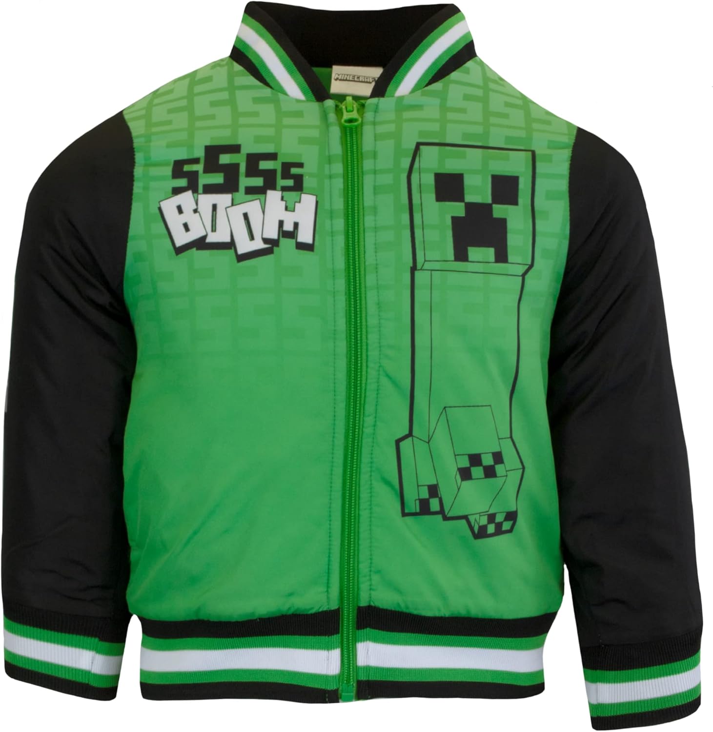Minecraft Bomber Jacket for Boys, Boys Bomber Jacket 7 Green