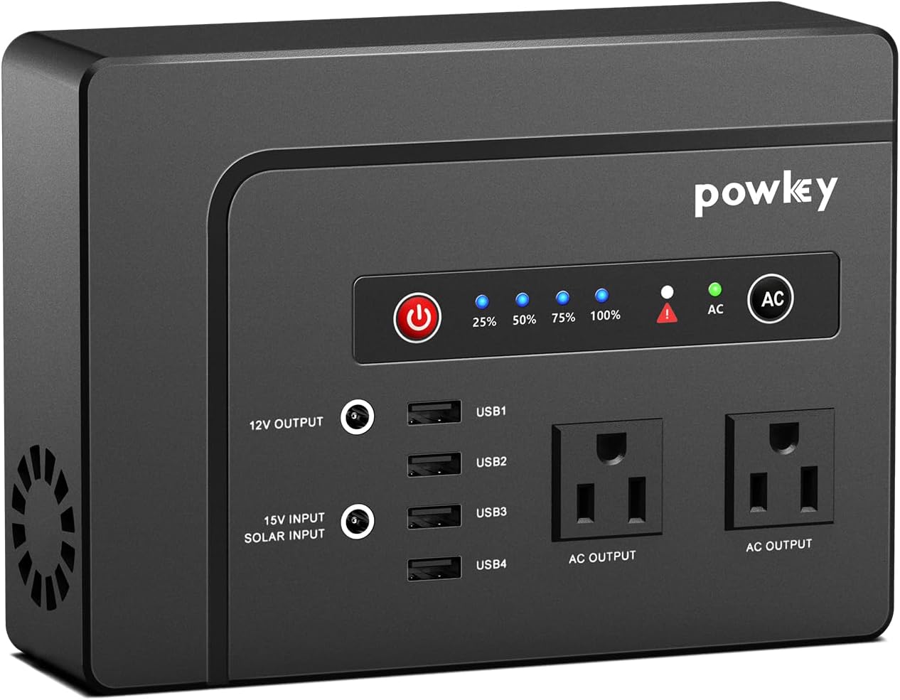 Powkey Portable Power Station 200W, 146Wh Portable Solar Generator Battery Pack...