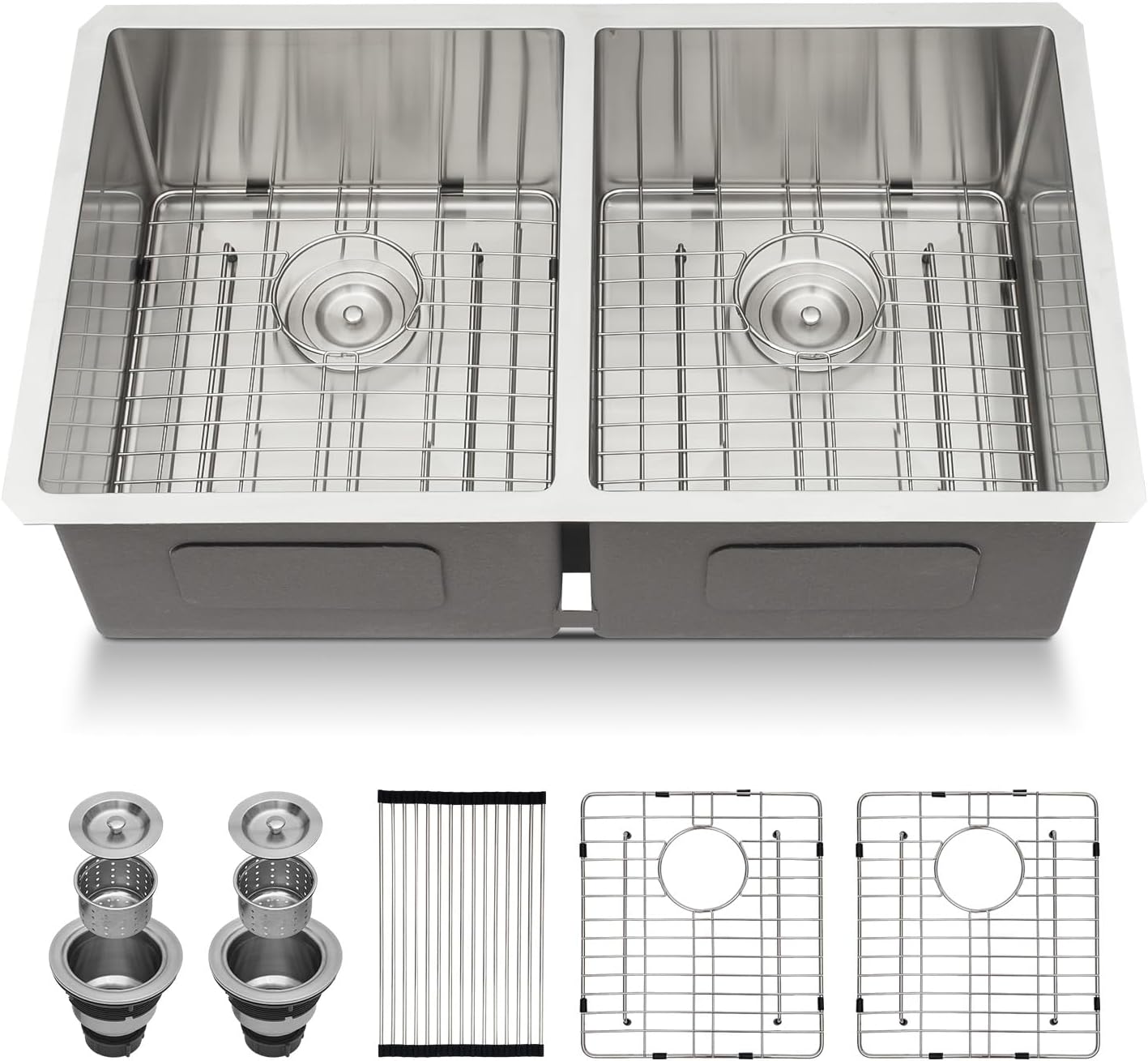 32 Kitchen Sink Double Bowl - Lordear 32 Inch Undermount Kitchen Sink 50/50 Doub...