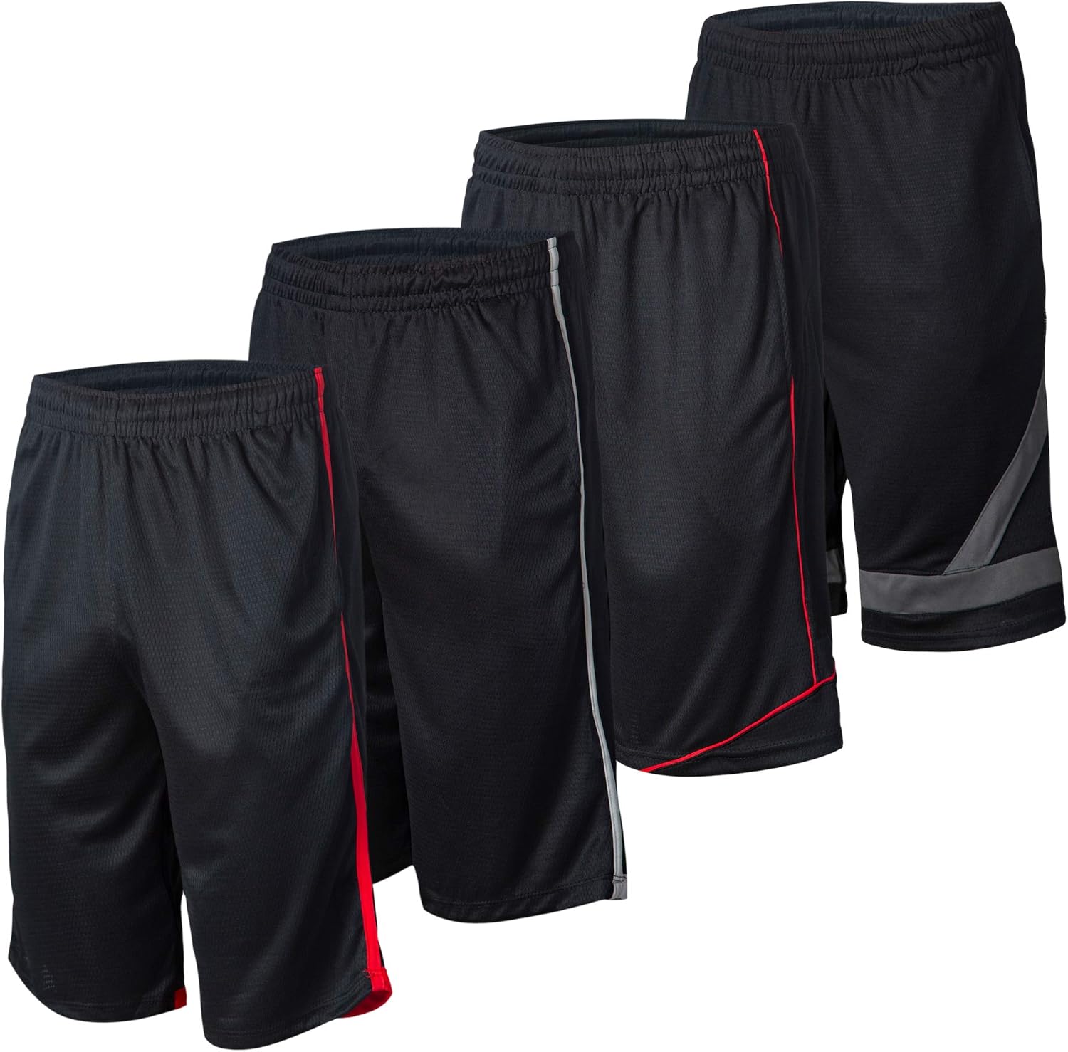 Essential Elements 4 Pack: Men's Dry-Fit Sweat Resistant Active Athletic Perform...