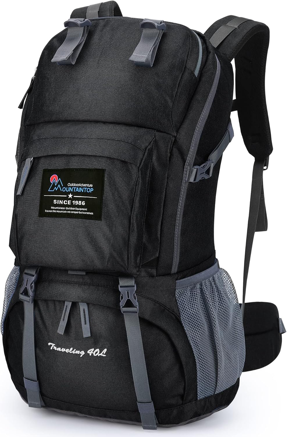 MOUNTAINTOP 40L Hiking Backpack with Rain Cover Water Resistant Mens Women Rucks...
