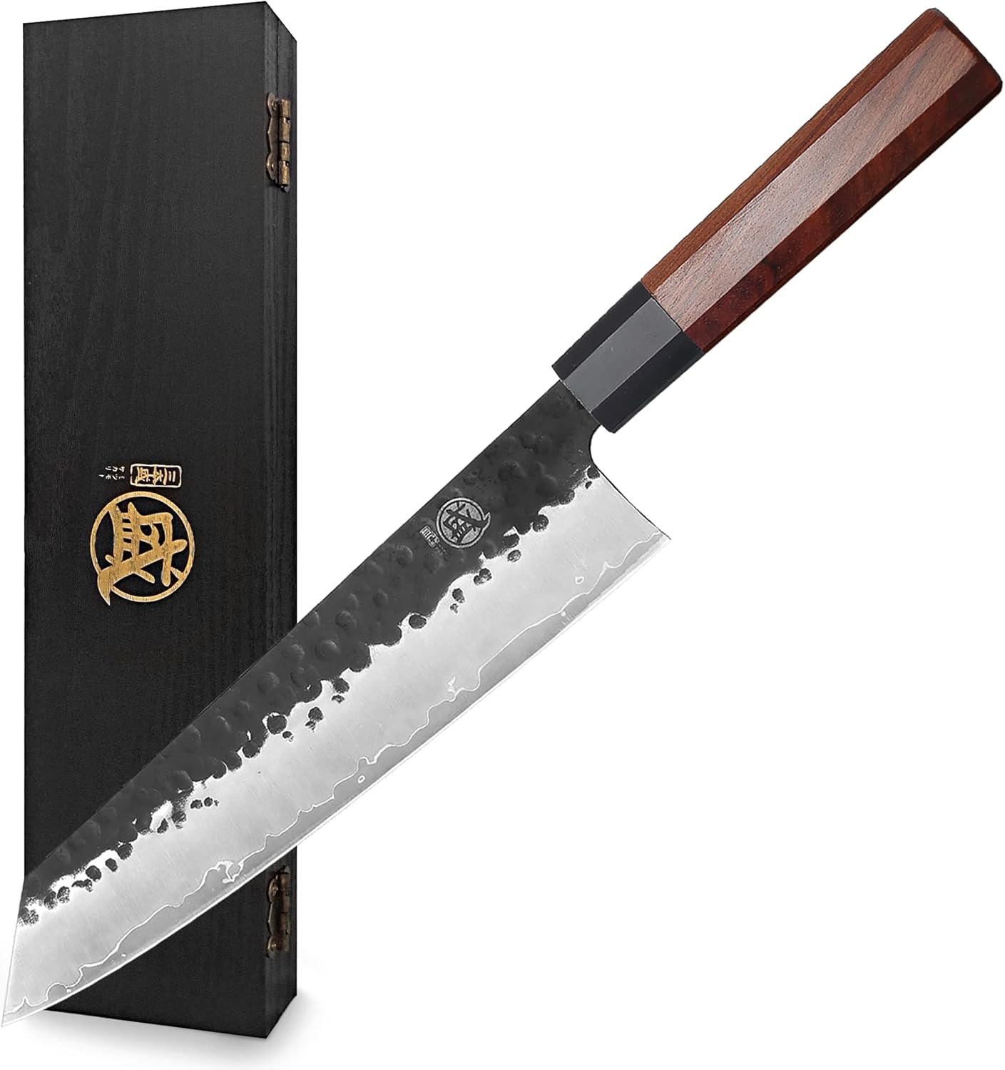 MITSUMOTO SAKARI 9 inch Japanese Kiritsuke Chef Knife, High Carbon Stainless Ste...