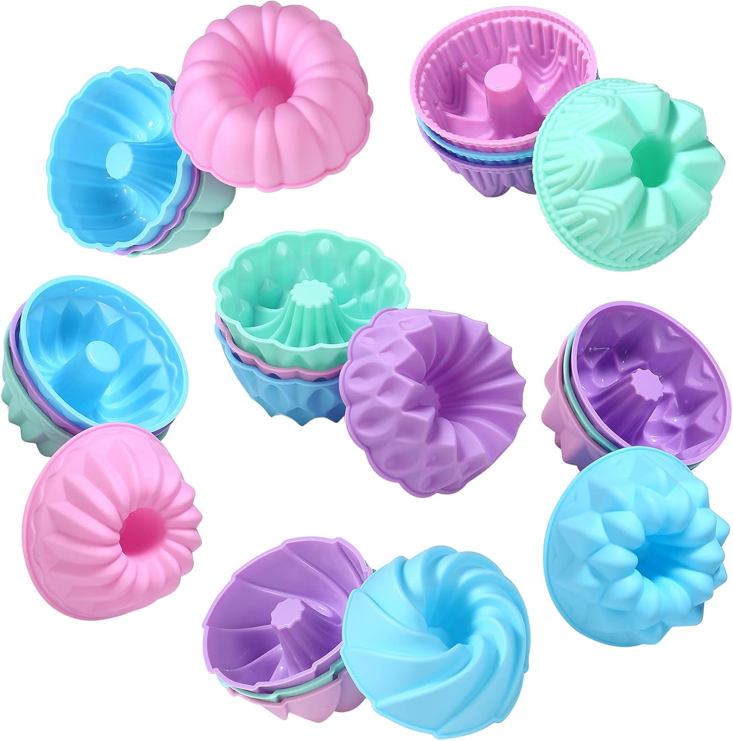 24Pack Silicone Molds, Special Nonstick 3 inches Silicone Donut Mold, Innovative...