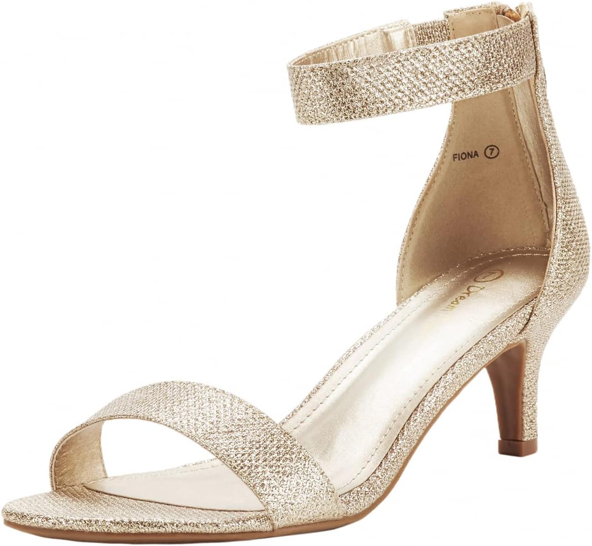 DREAM PAIRS Women's Fiona Fashion Stilettos Open Toe Pump Heeled Sandals 10 Gold...