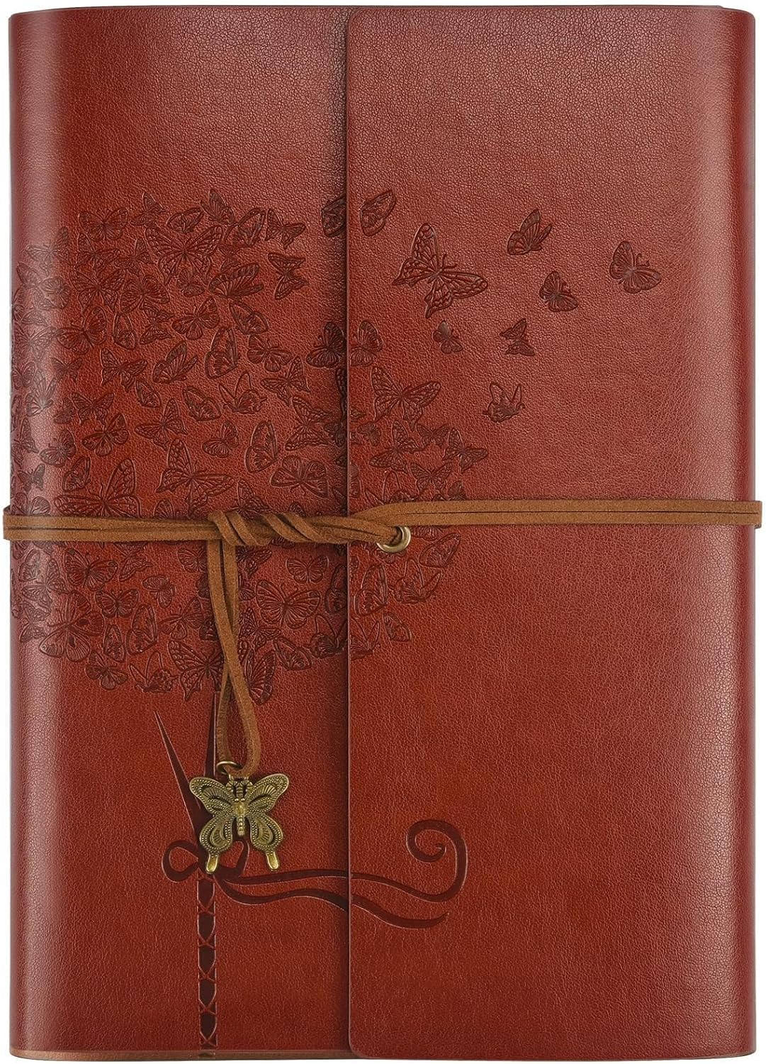 OMEYA Leather Journal Notebook, travel journals for women, refillable butterfly...