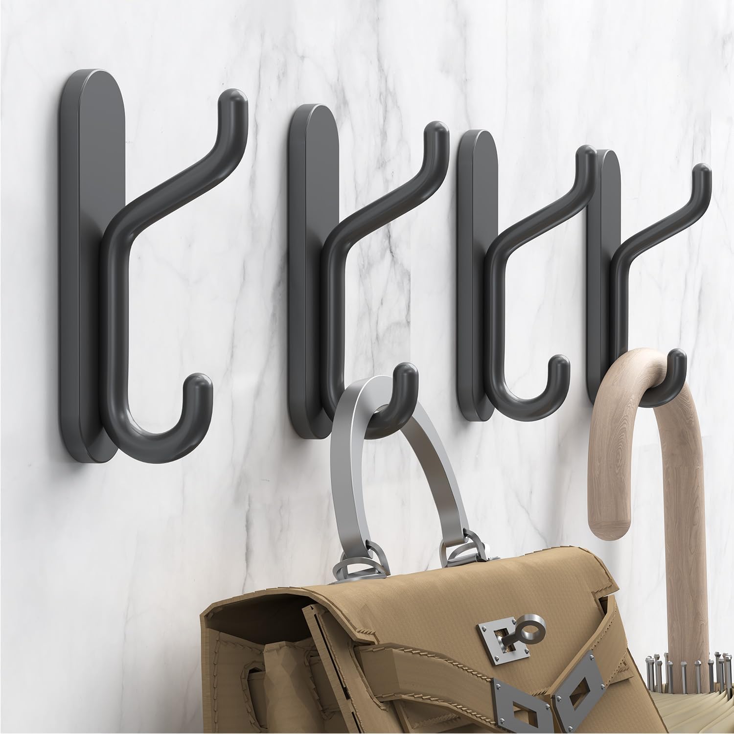 Adhesive Bathroom Towel Hook Wall: Heavy Duty Stick On Jacket Coat Wall Hanging...