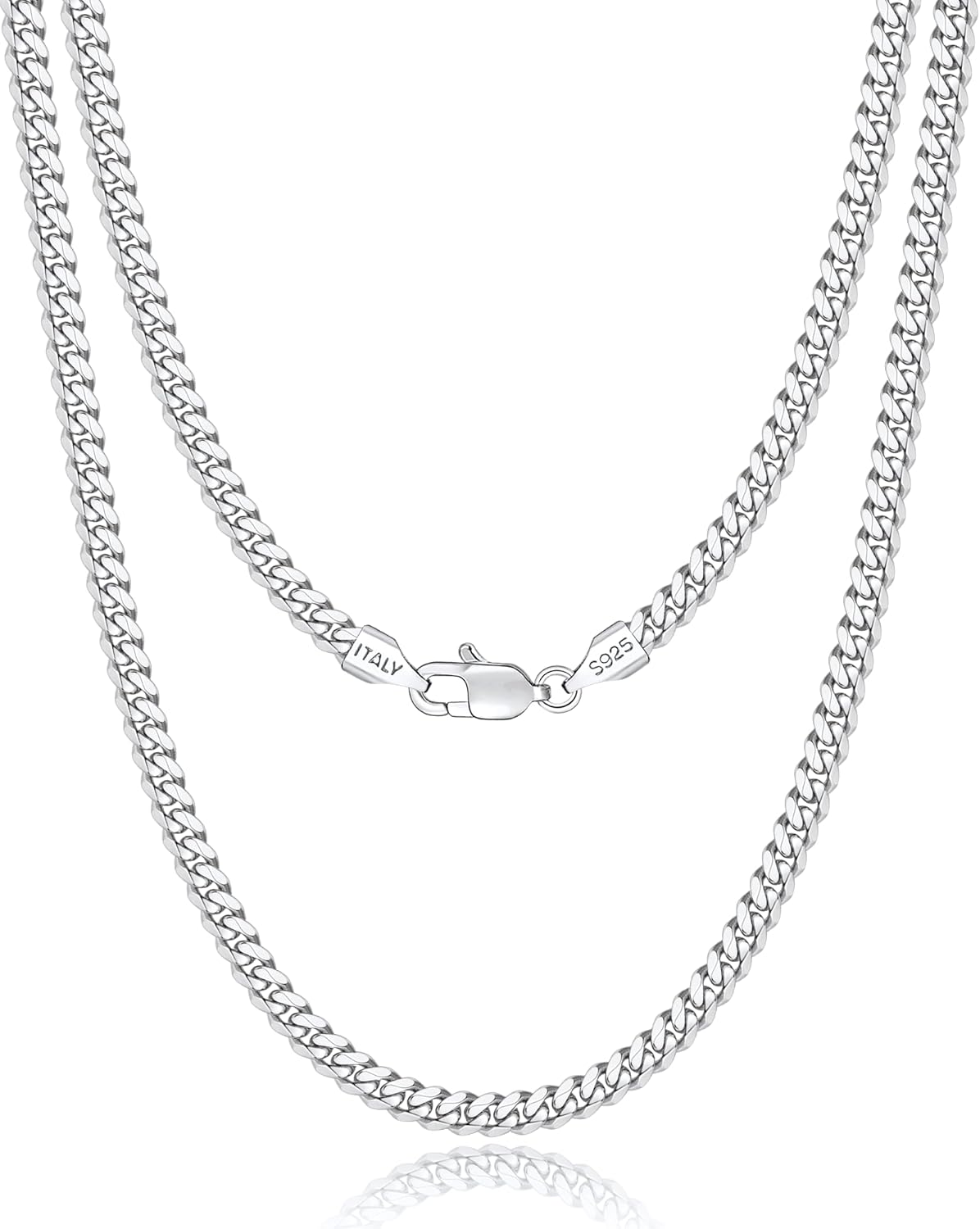 Italian 3.5mm Solid 18k Gold Over 925 Sterling Silver Chain Necklace for Men Wom...