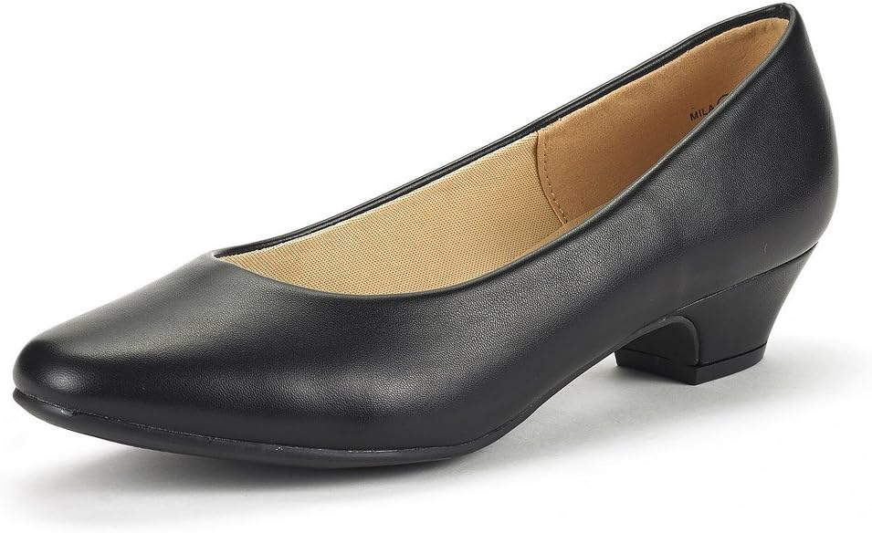 DREAM PAIRS Women’s Shoes, Special Low Chunky Heel Pump, Innovative 10 Black/Pu,...