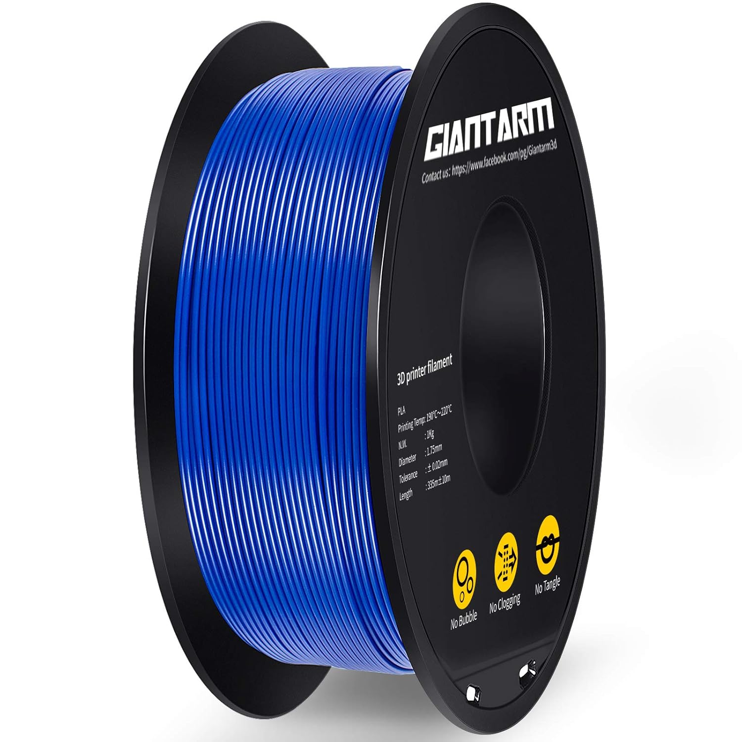 PLA Filament 1.75mm, GIANTARM Classic PLA 3D Printer Filament 1kg Spool (Blue) P...