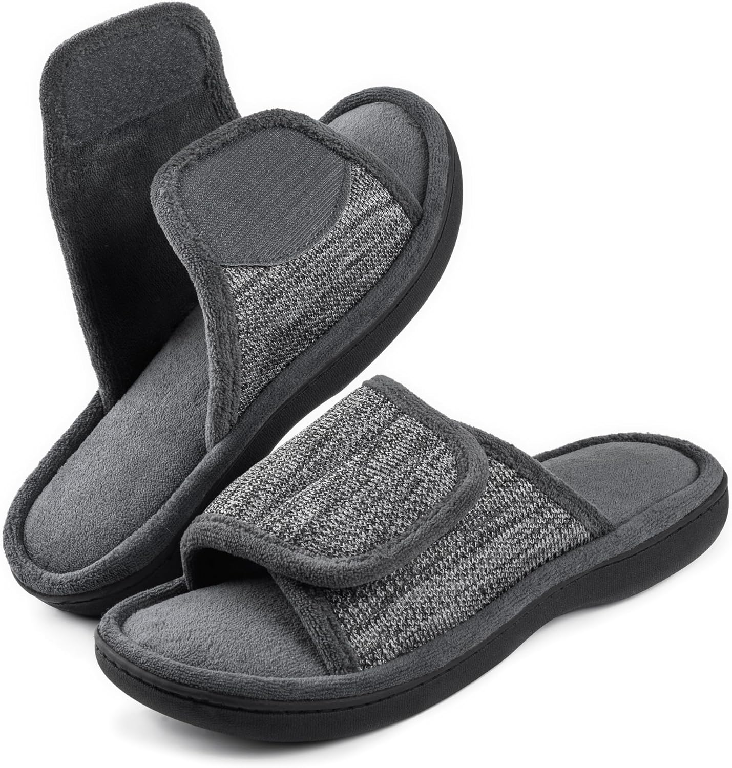 RockDove Men's Slipper, Special Adjustable Wrap Memory Foam Slide Slipper for Co...