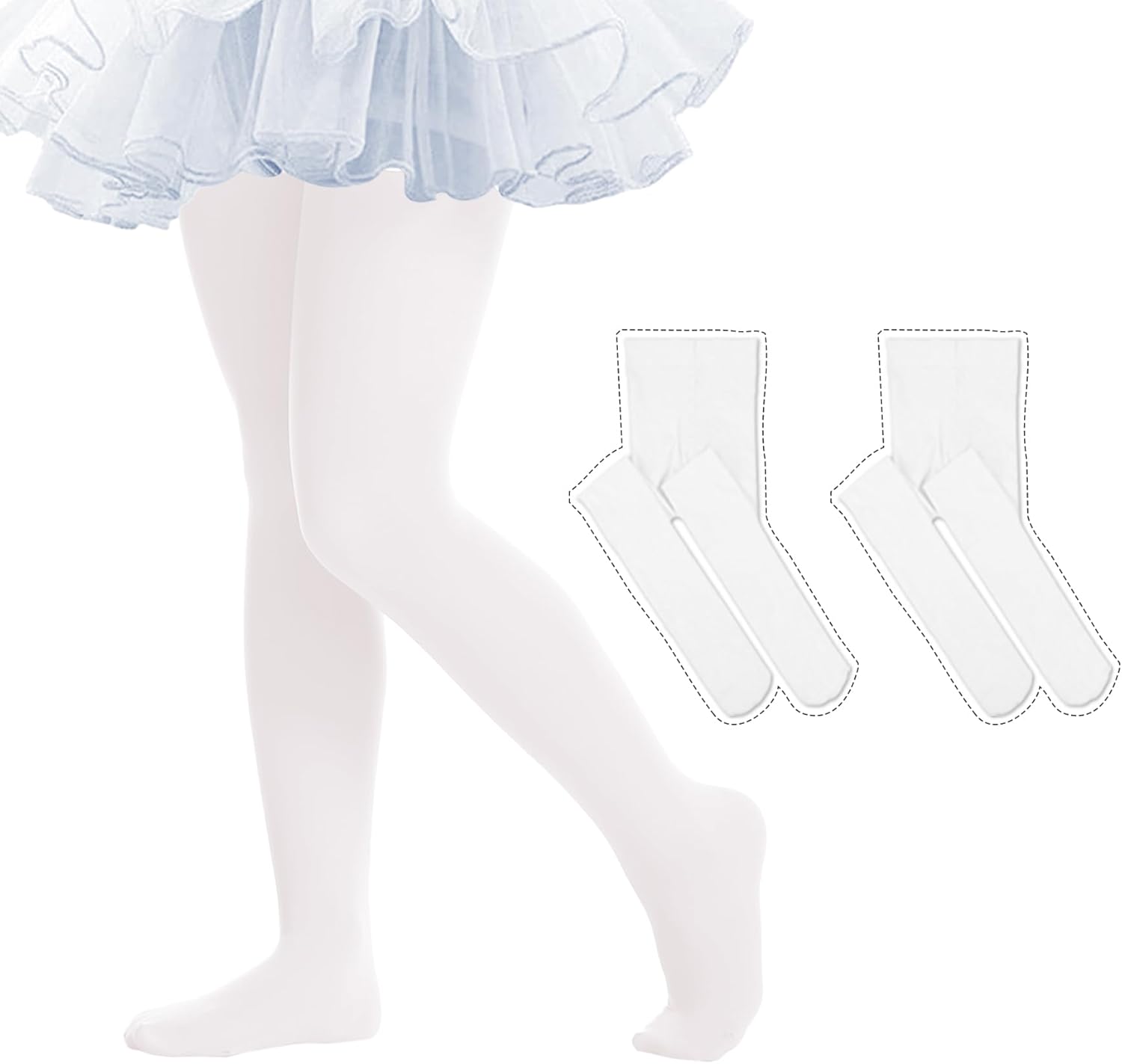 Ballet Tights for Girls Ultra Soft Dance Tights Elastic Footed Tights for Toddle...