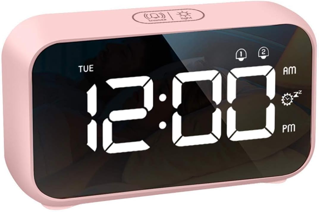 LATEC Alarm Clock Bedside Digital Clock LED Large Display, 4 Levels Brightness,...