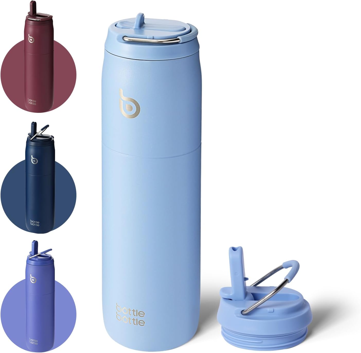 BOTTLE BOTTLE Stainless Steel Water Bottle with Straw and Lid,32 oz Vacuum Insul...