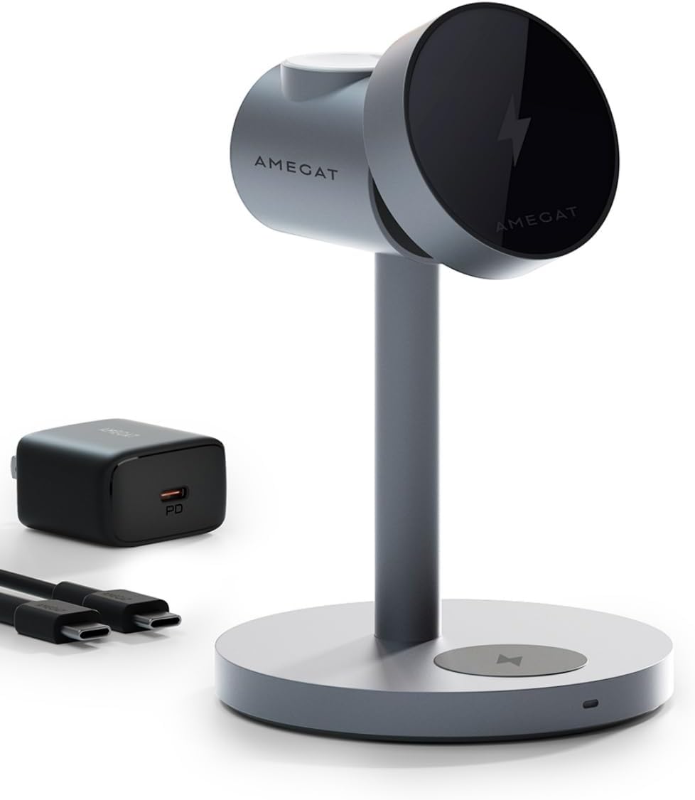 MagFusion 3-in-1 Charging Station MagSafe Compatible, Qi2 Certified 15W Wireless...