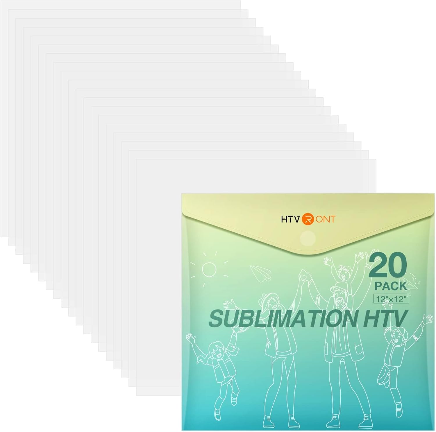 HTVRONT Sublimation HTV 20 Sheets 12" X 12" for Light Fabric, Sublimation Blanks...