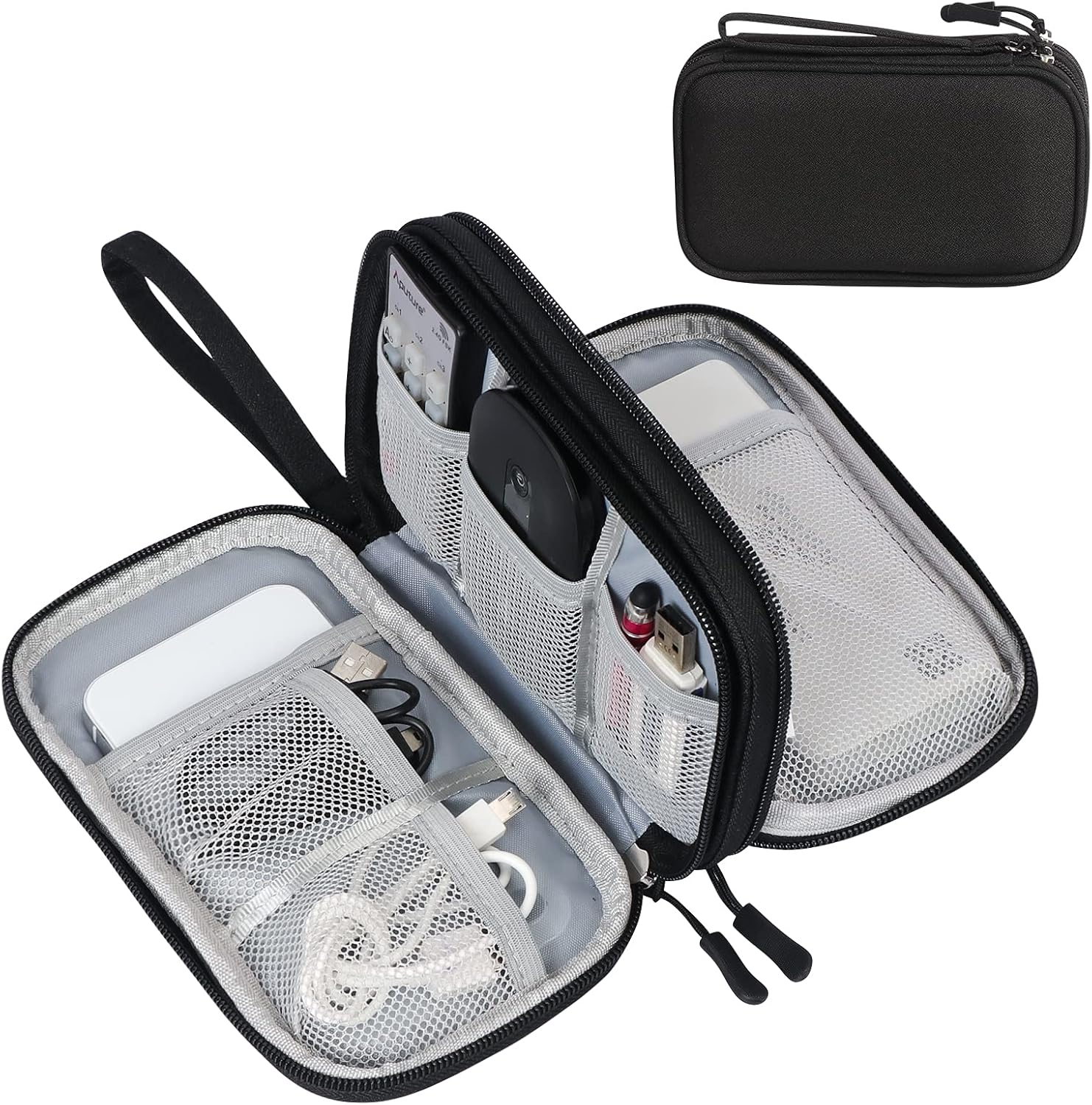 Simpolor Cable Organiser Bag, Double-Layer Electronics Accessories Bag Organiser...