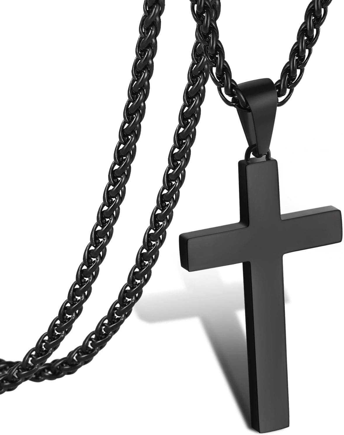 P. BLAKE Stainless Steel Cross Pendant Necklace, Special Christian Cross Pendant...