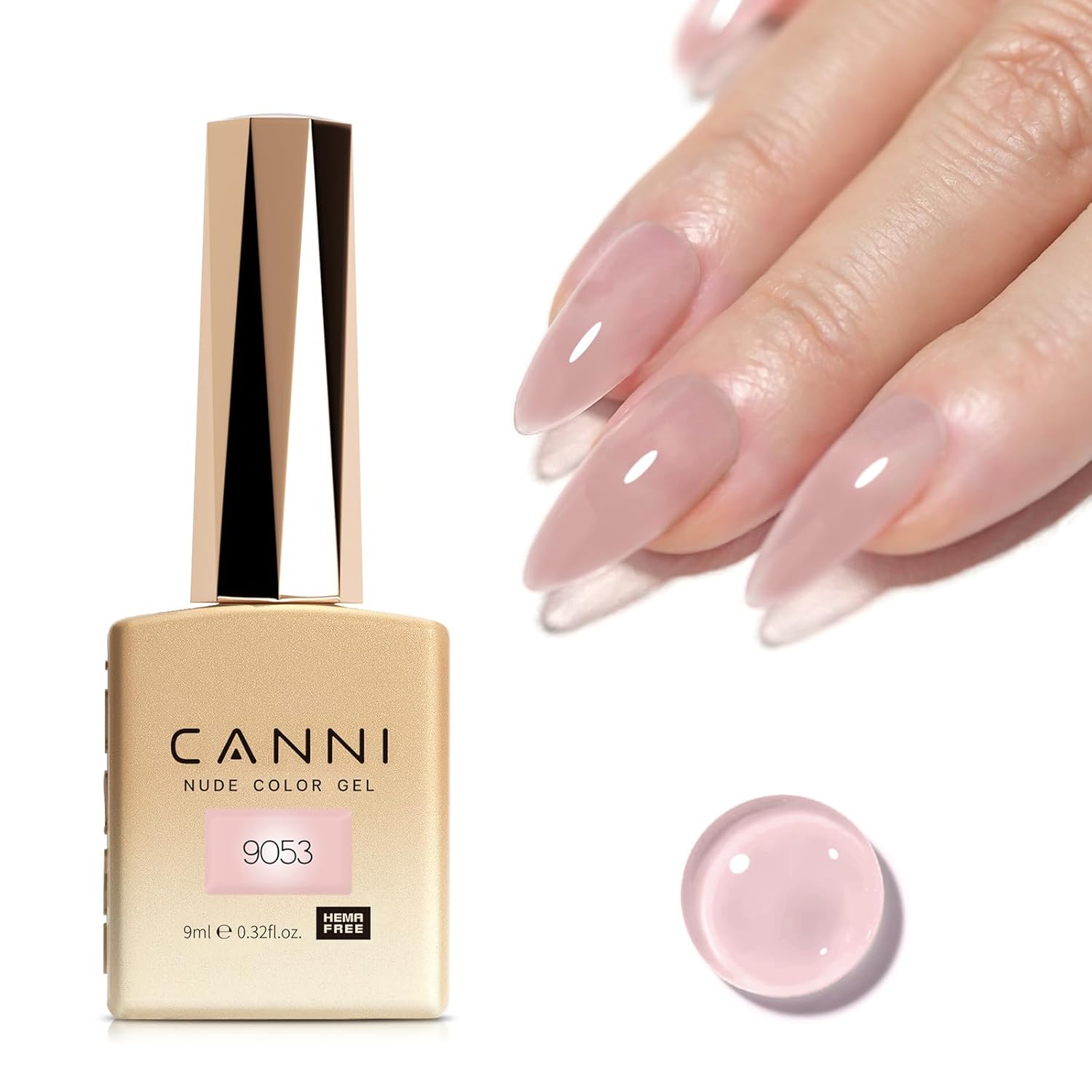 CANNI Jelly Nude Pink Gel, Special Gel Nail Polish with Sheer Clear Pink Color,...