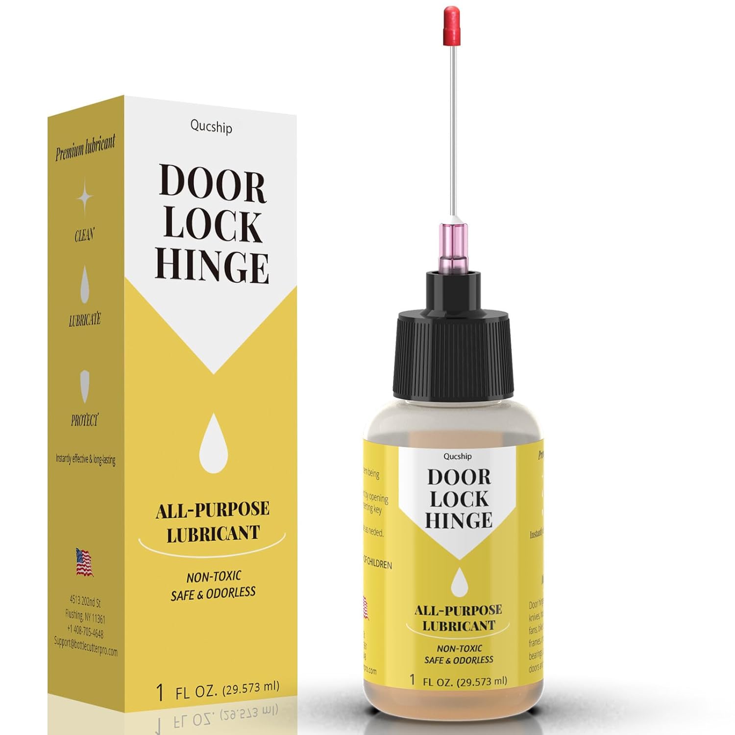 Qucship Door Hinge Lubricant, Special 1 oz Needle Oiler, Upgraded Lubricant for...
