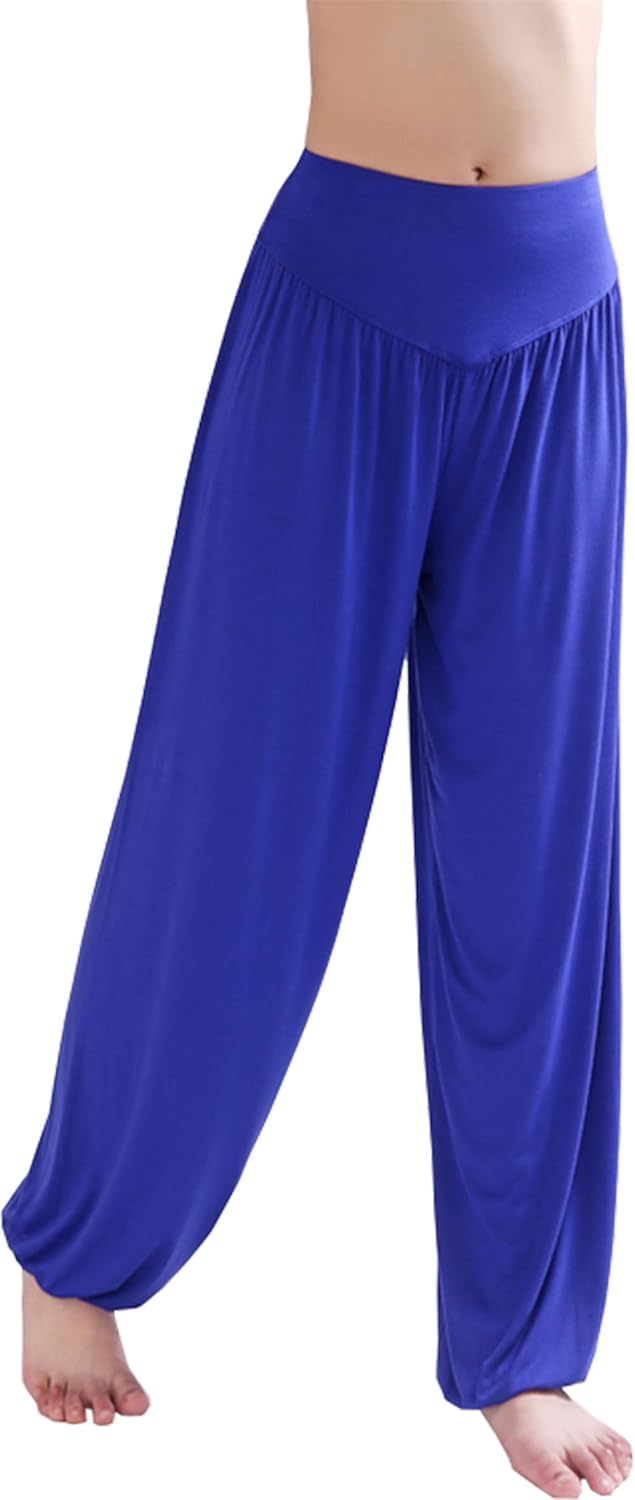 Hoerev Super Soft Modal Spandex Harem Yoga Pilates Pants S Royalblue