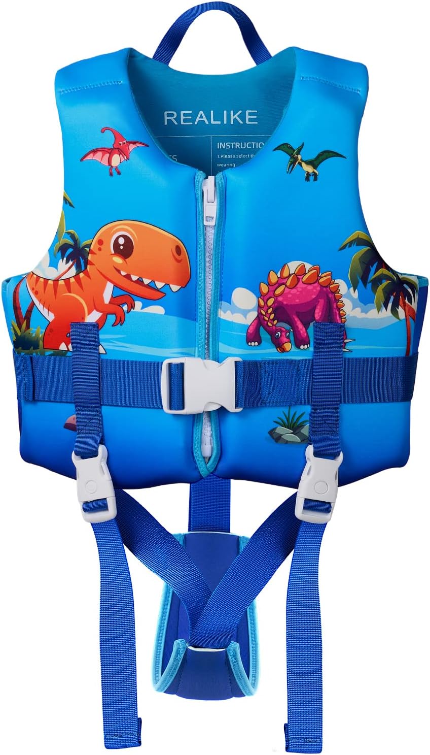 REALIKE Kids Swim Vest Toddler Floaties Adjustable Safety Strap Swimming Aids fo...